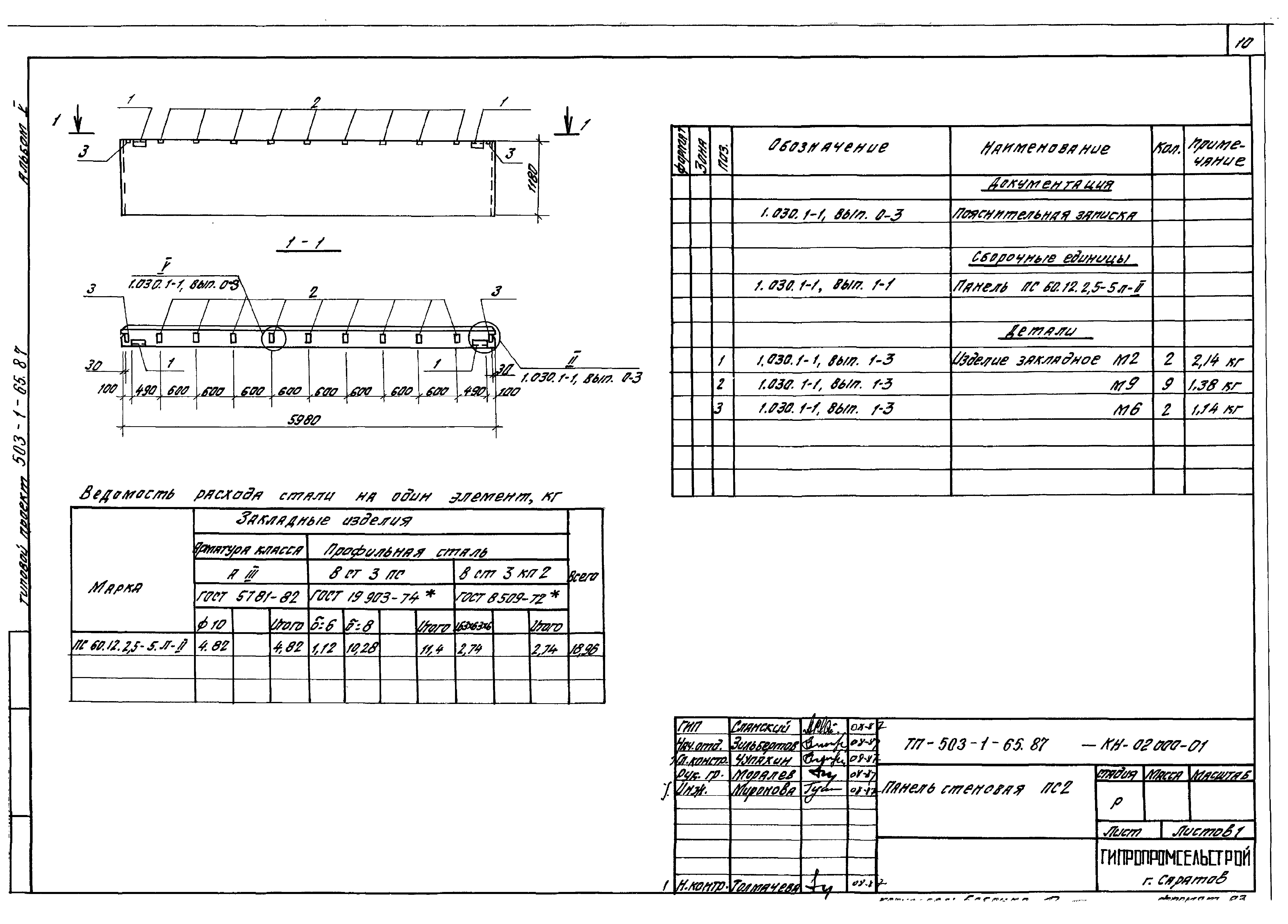 Типовой проект 503-1-65.87