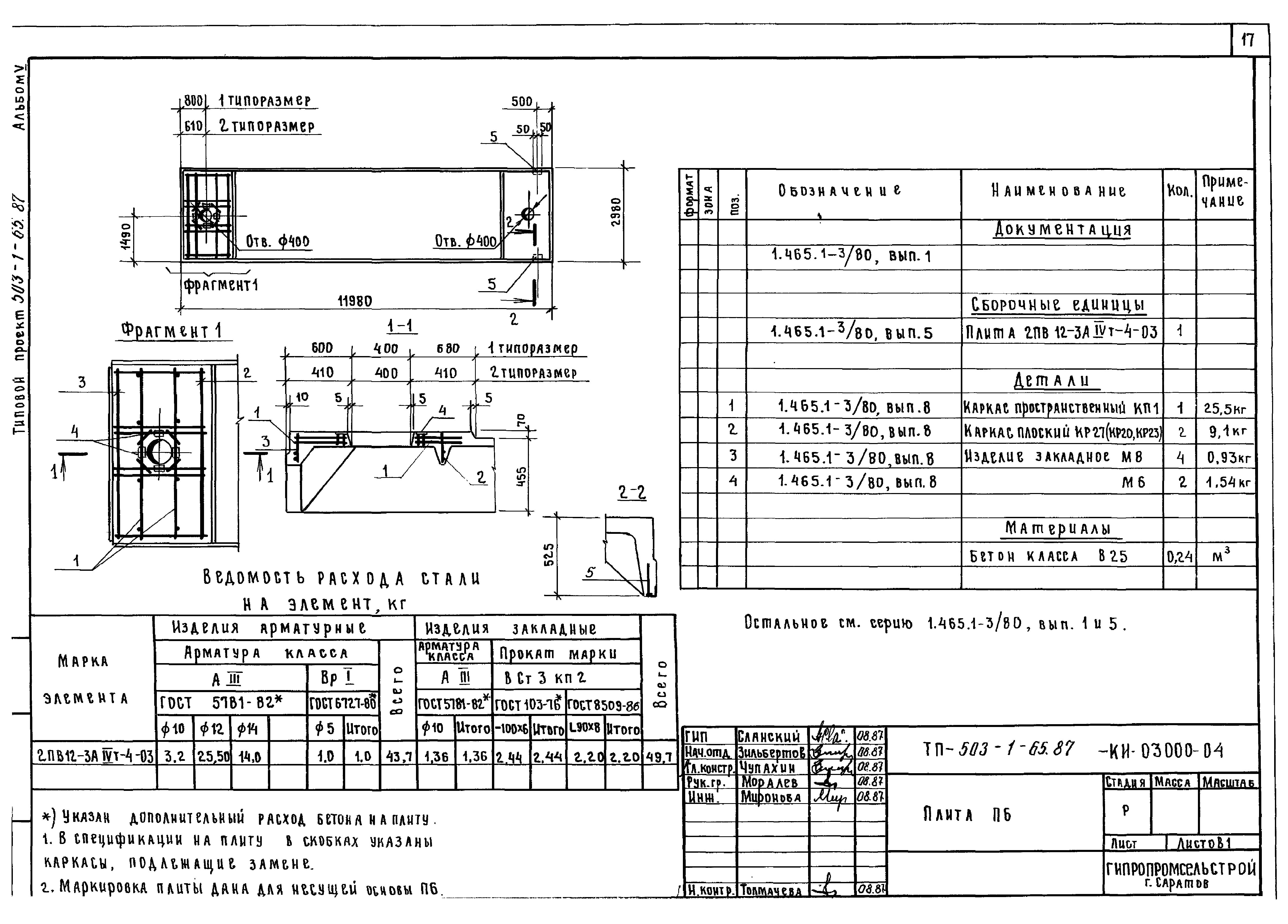 Типовой проект 503-1-65.87