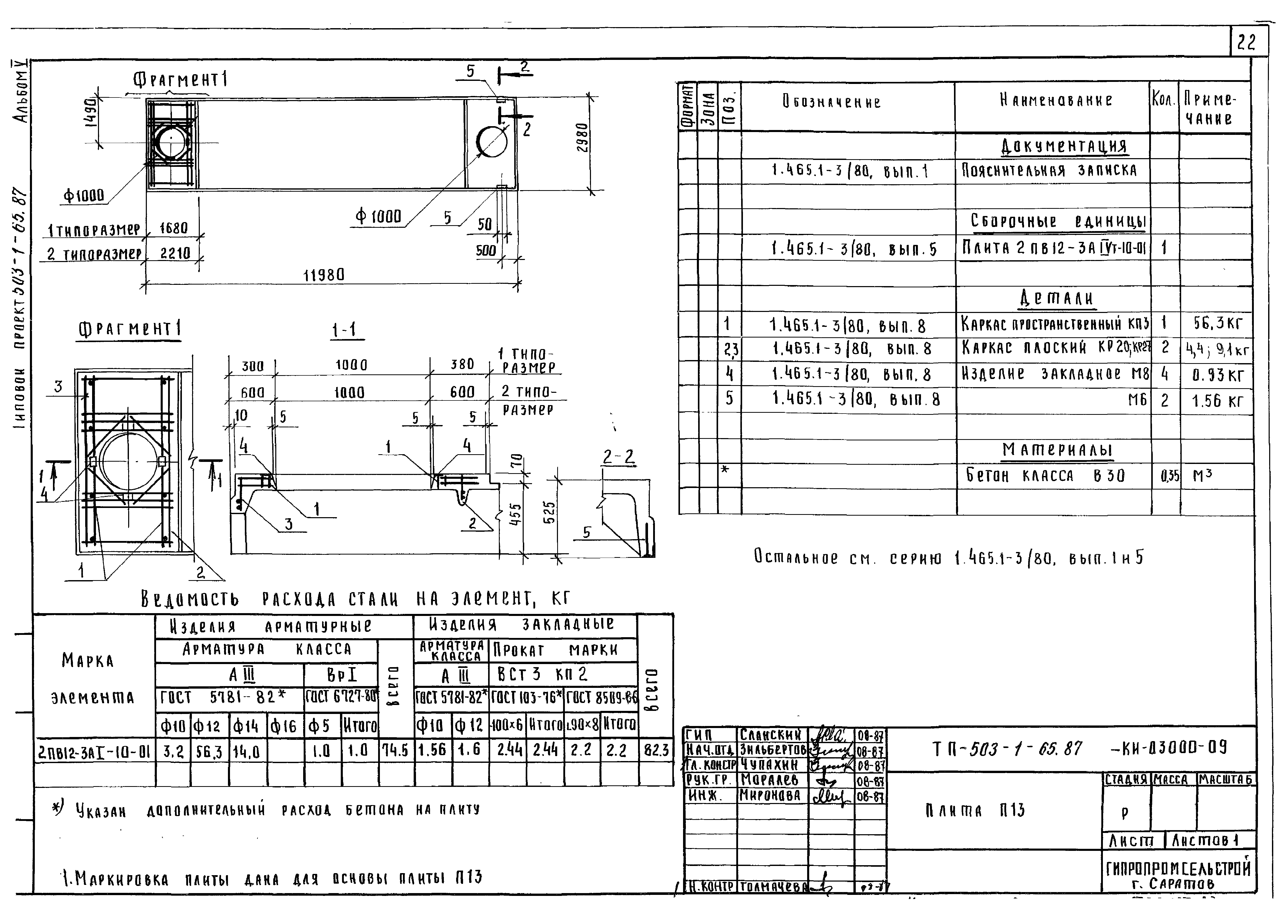 Типовой проект 503-1-65.87