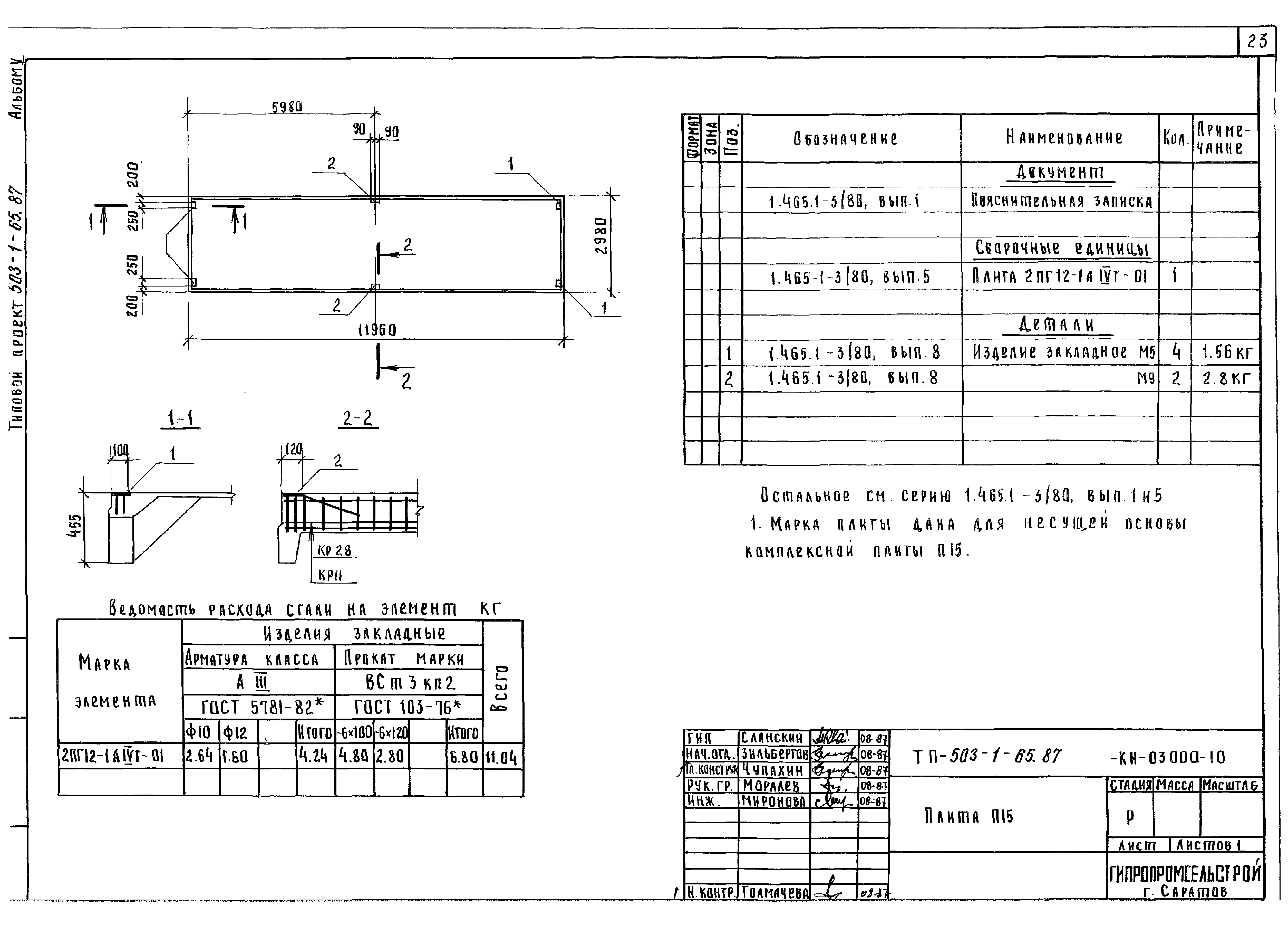 Типовой проект 503-1-65.87
