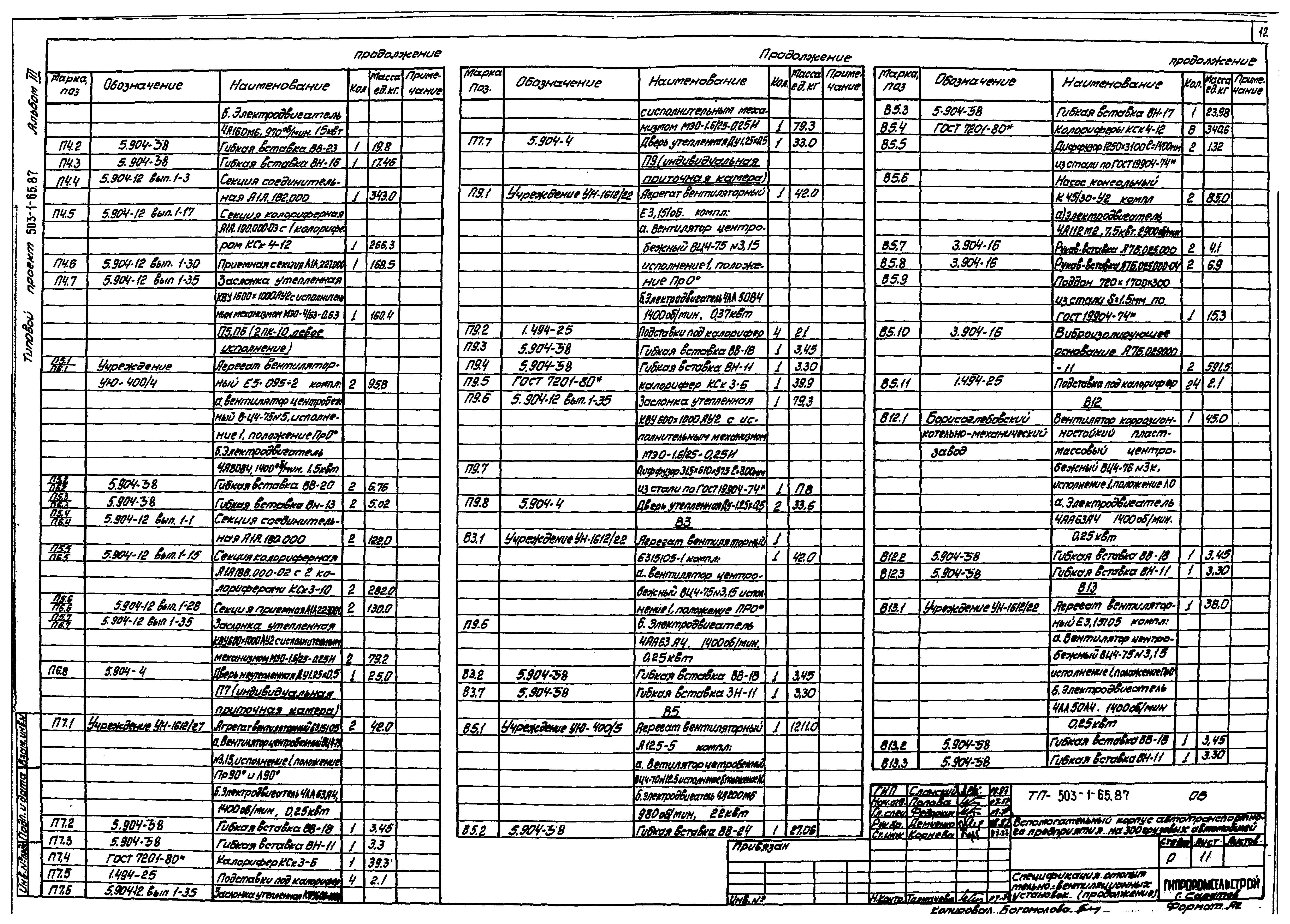 Типовой проект 503-1-65.87