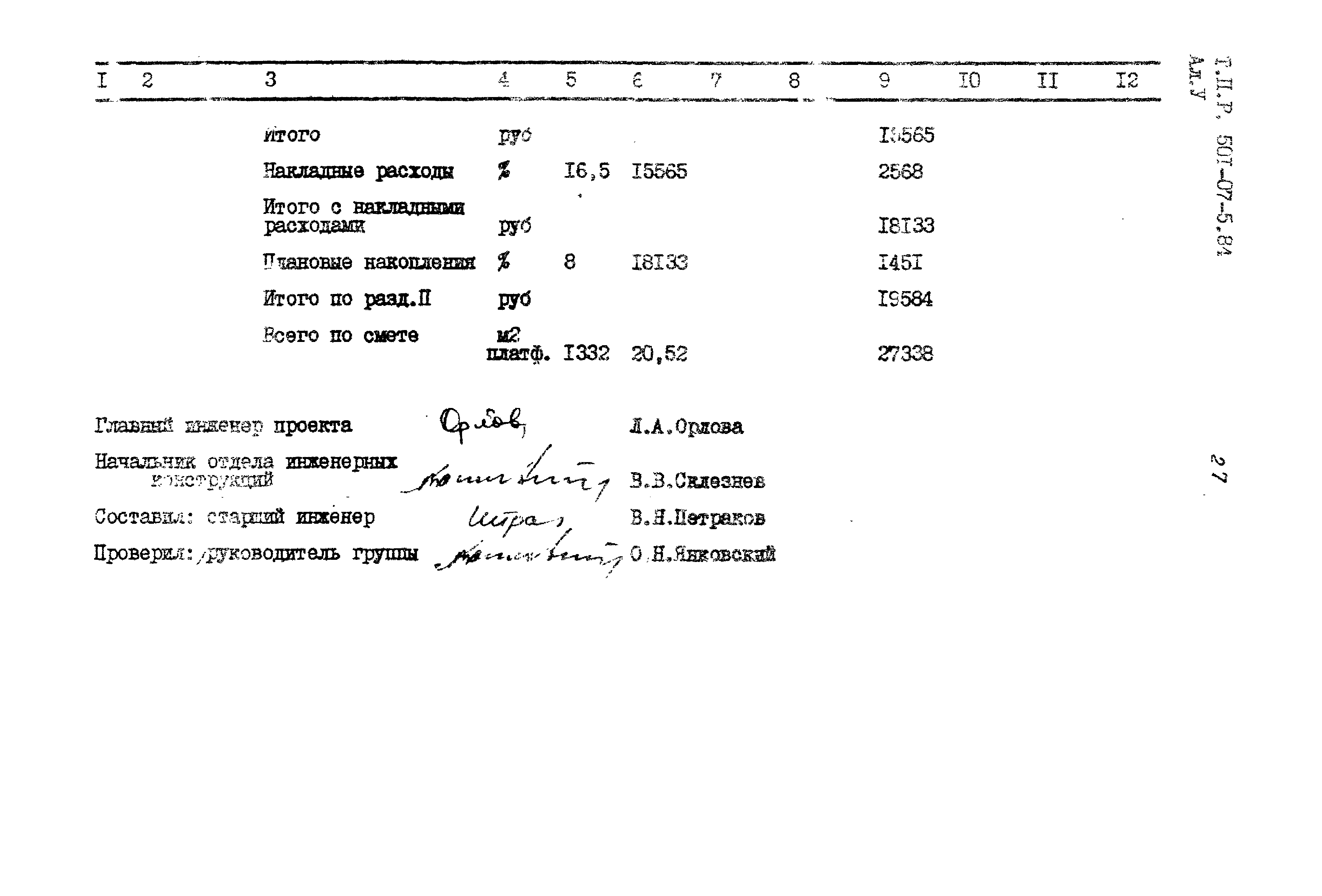 Типовые проектные решения 501-07-5.84