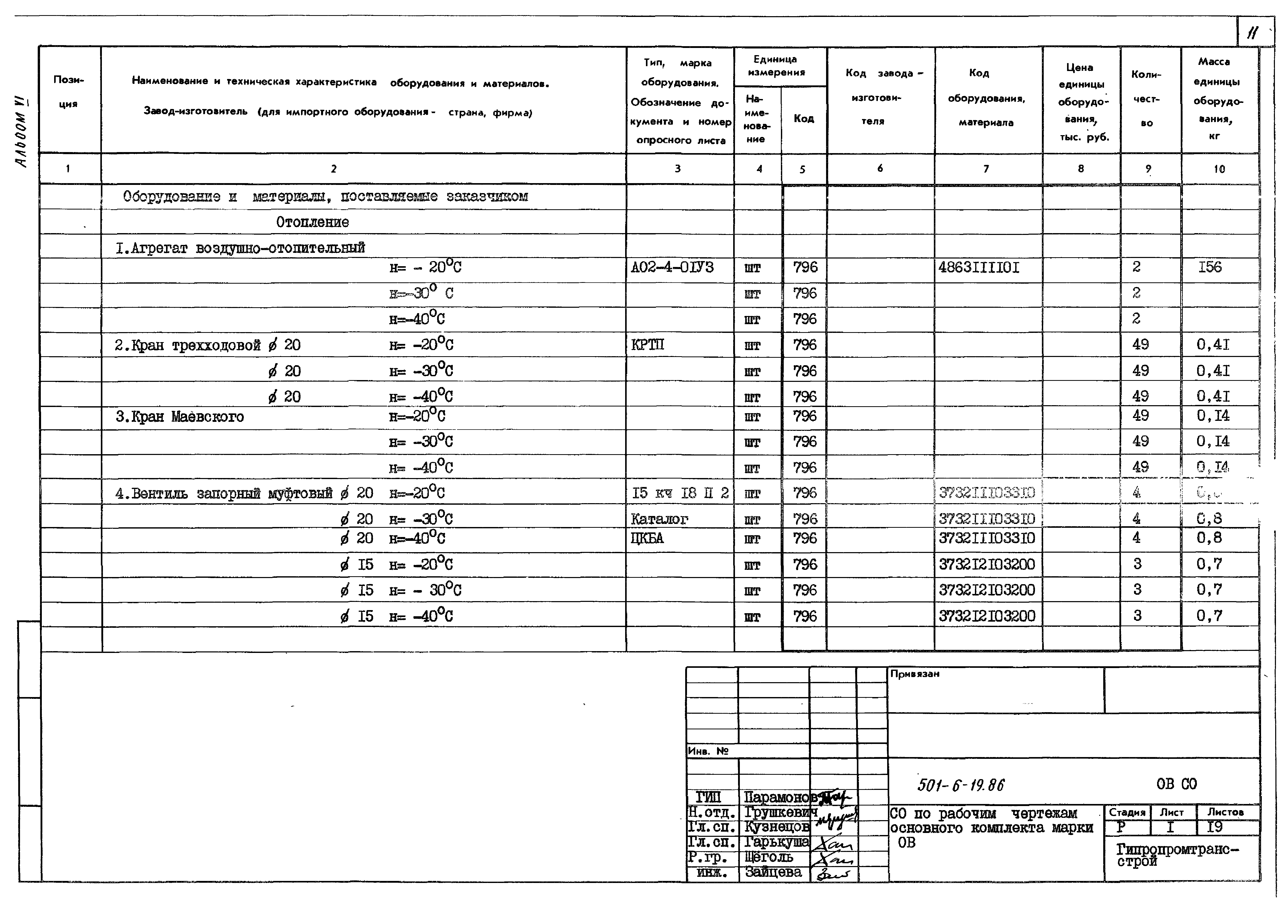 Типовой проект 501-6-19.86
