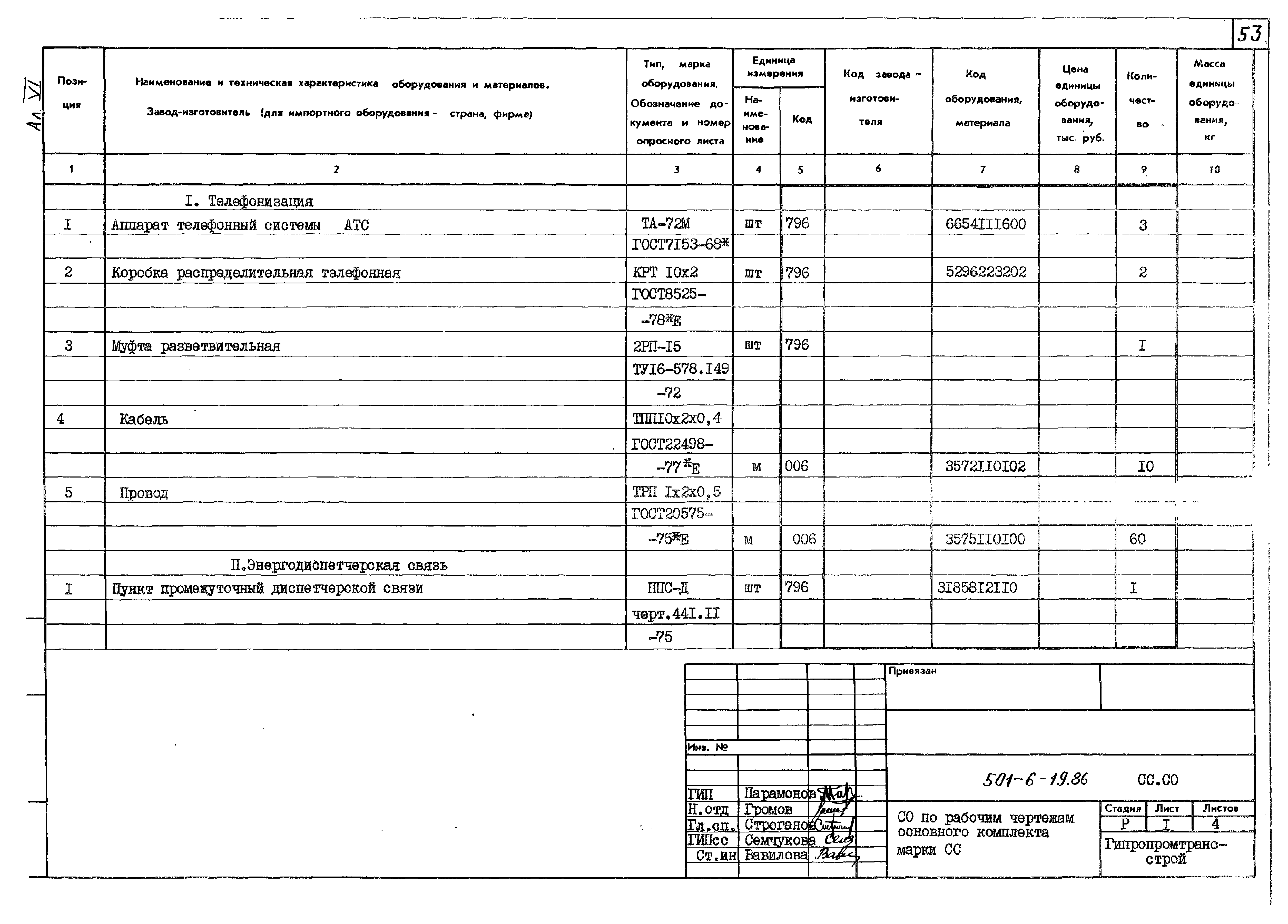 Типовой проект 501-6-19.86