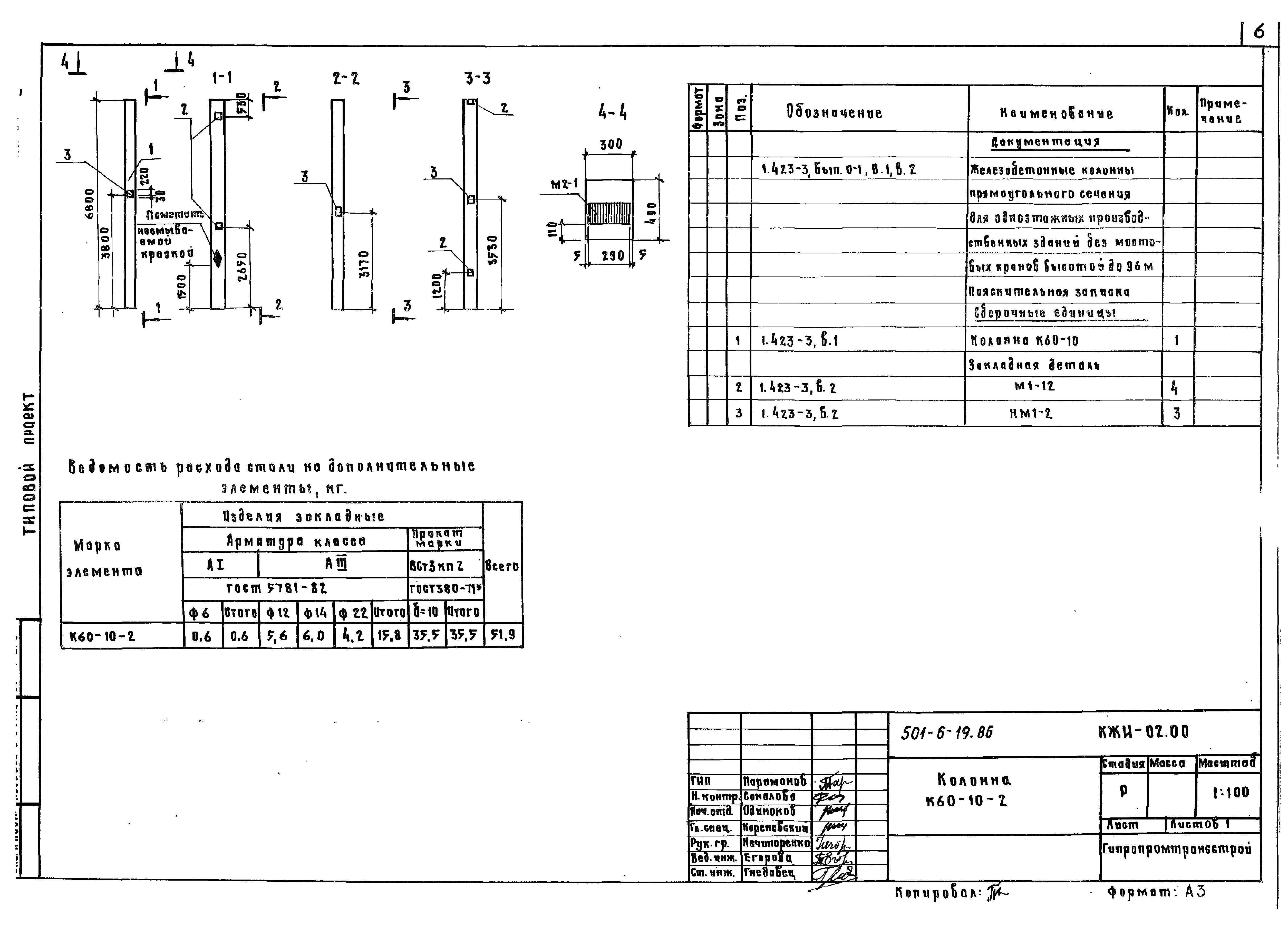 Типовой проект 501-6-19.86