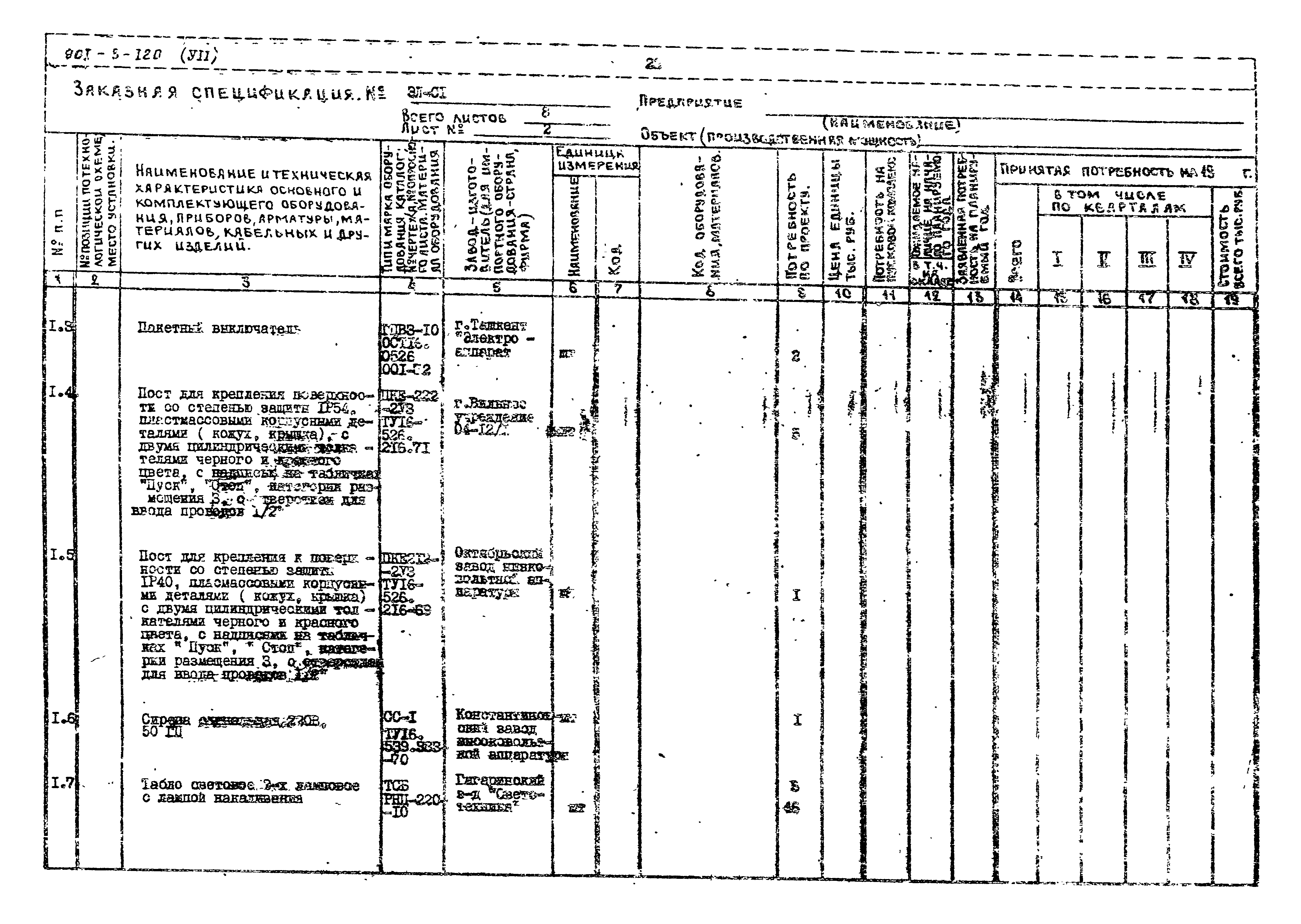 Типовой проект 901-3-120
