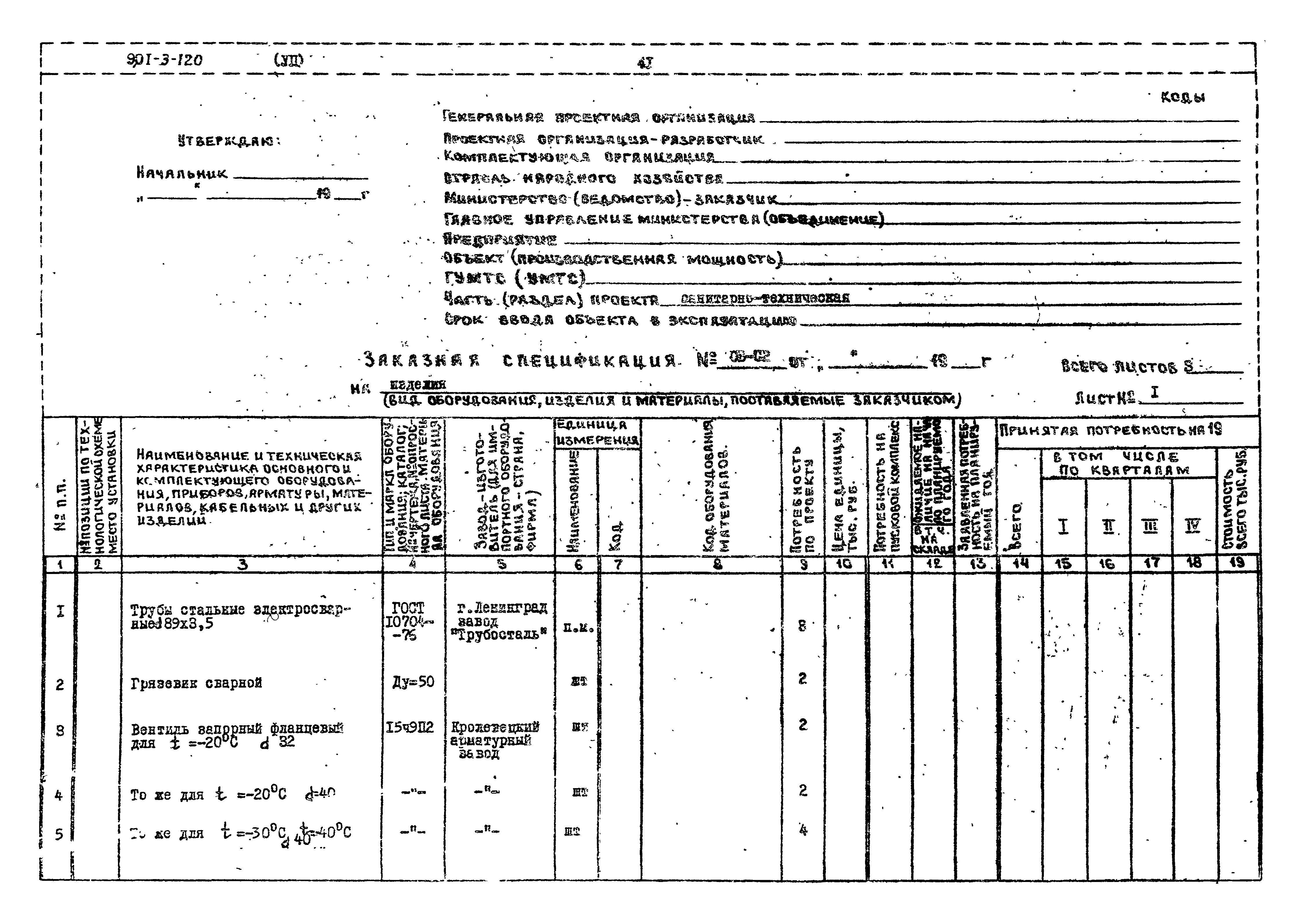Типовой проект 901-3-120