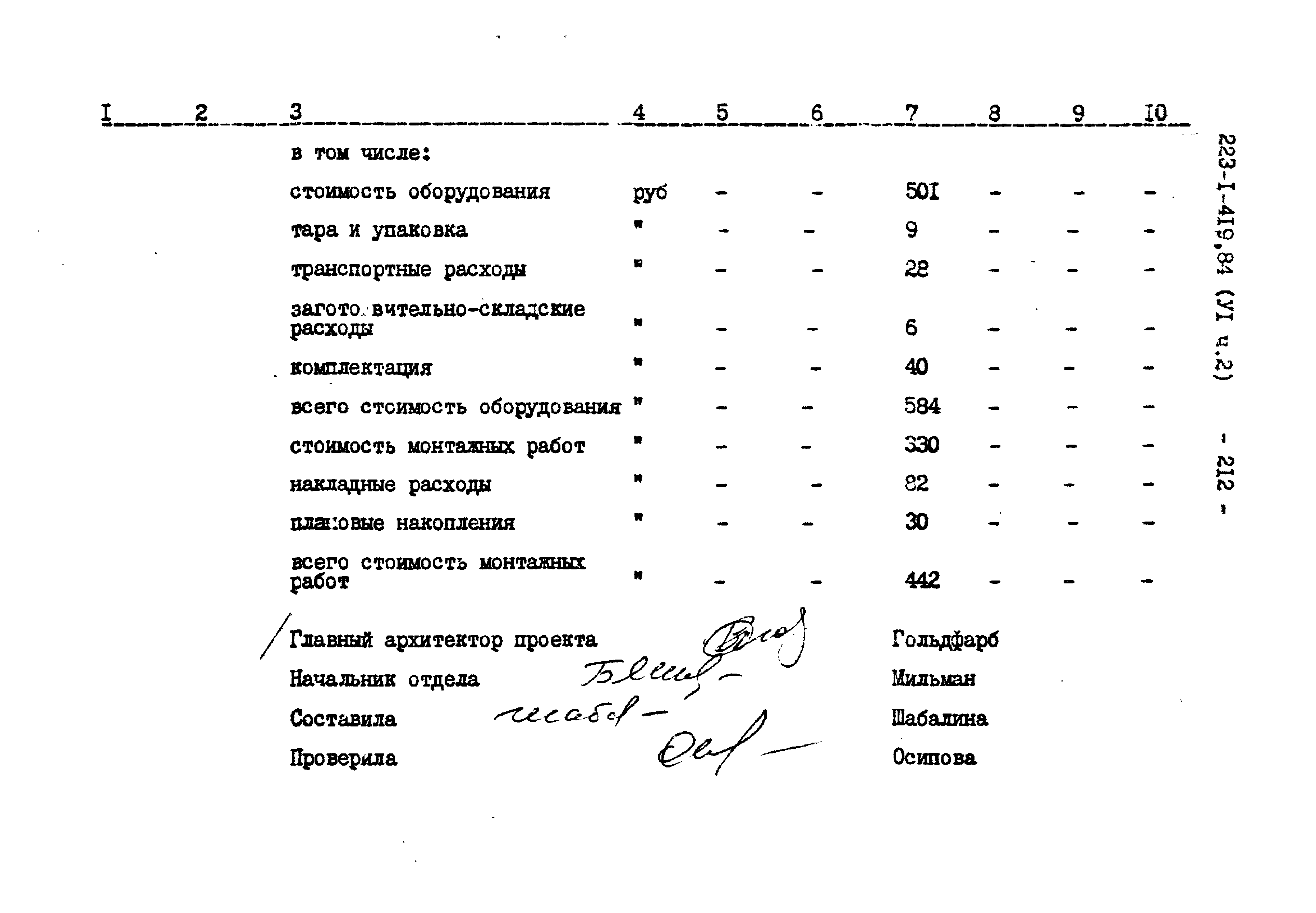 Типовой проект 223-1-419.84