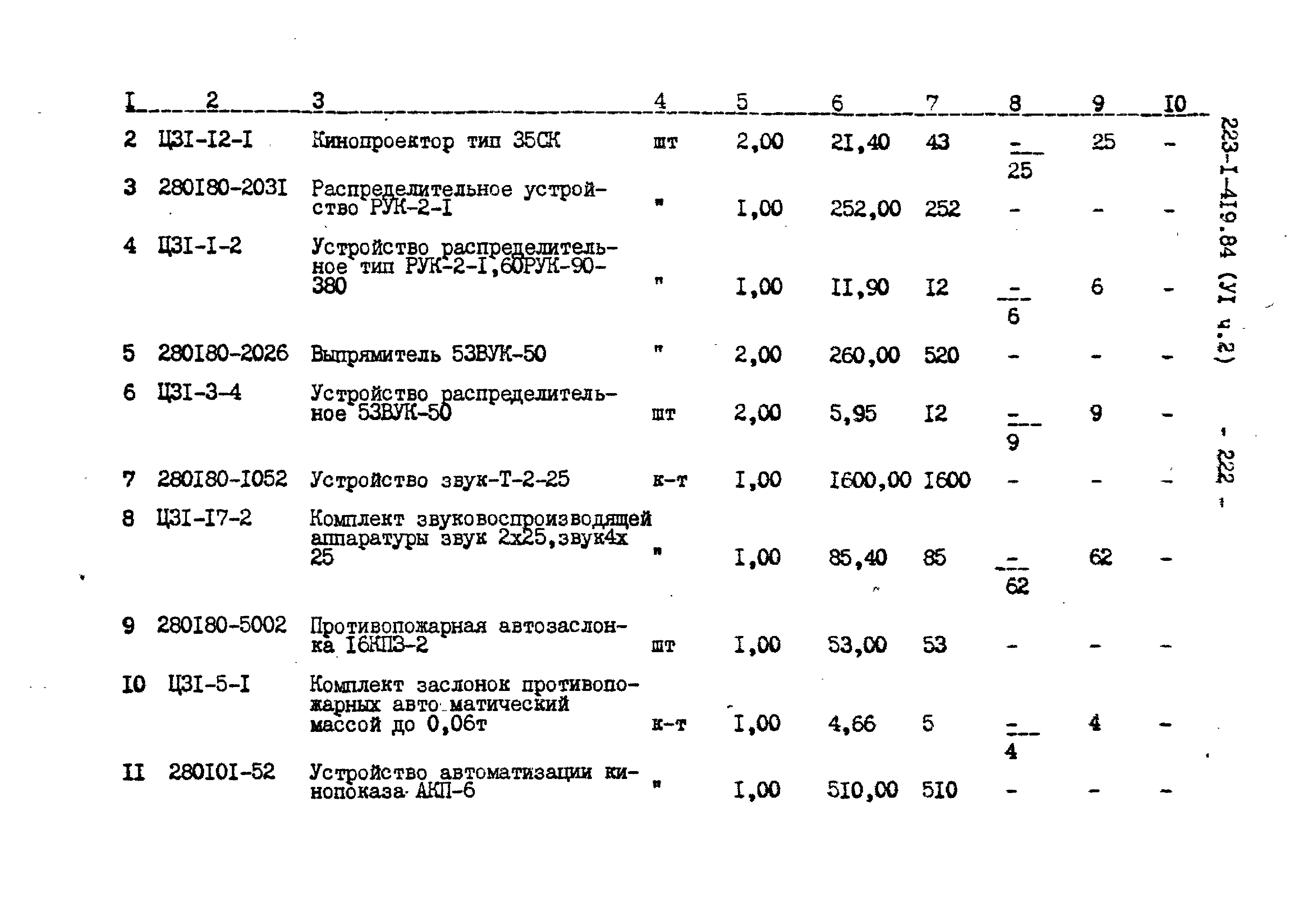 Типовой проект 223-1-419.84