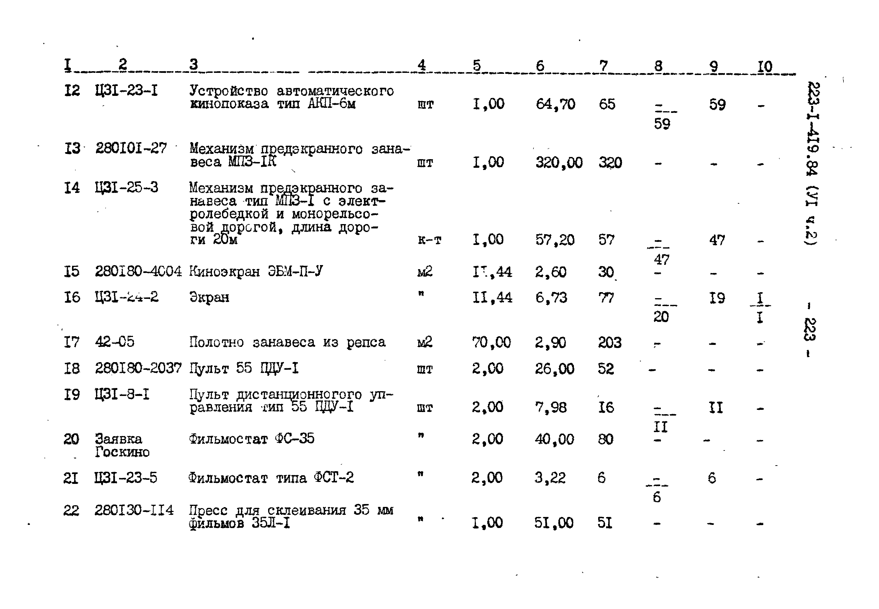 Типовой проект 223-1-419.84