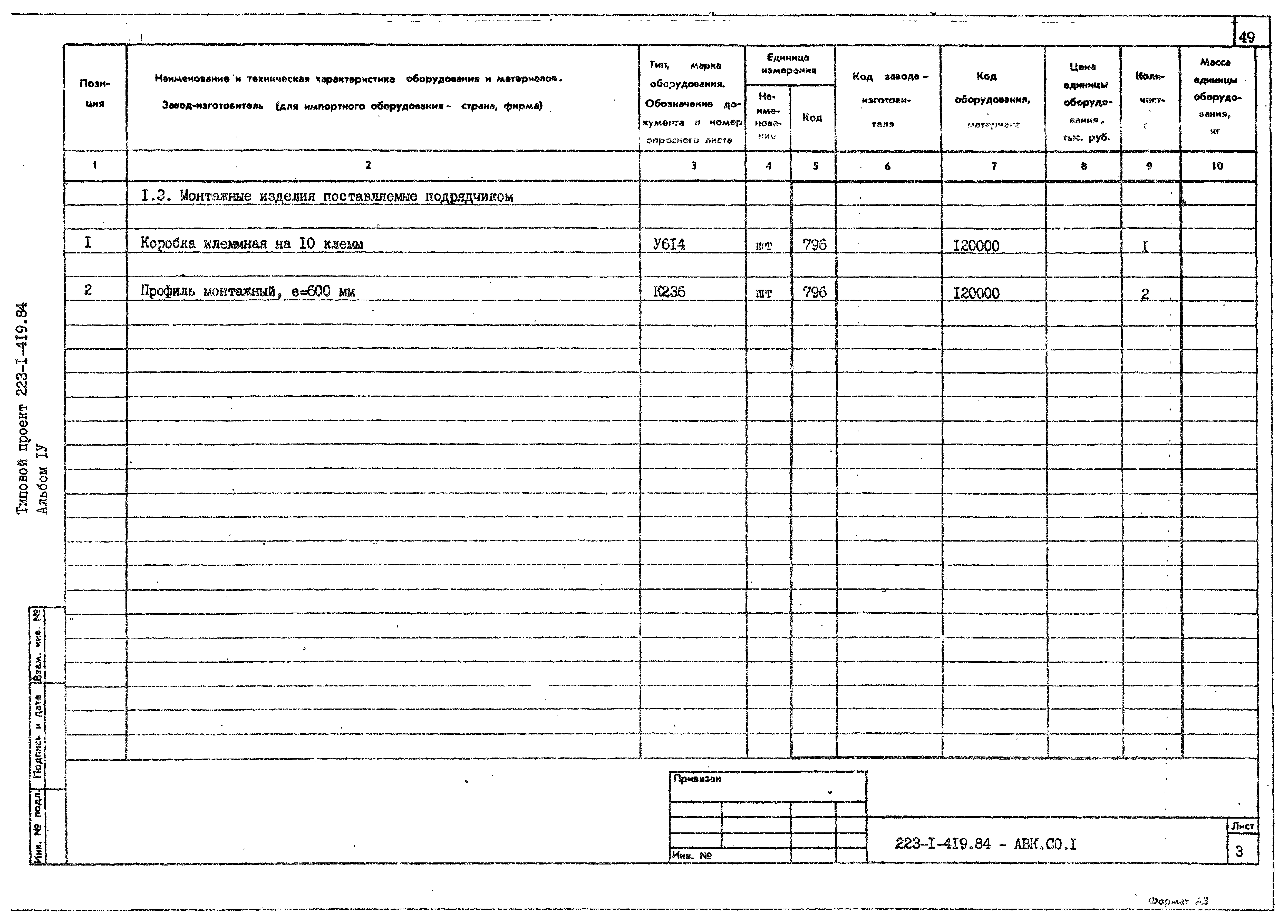Типовой проект 223-1-419.84