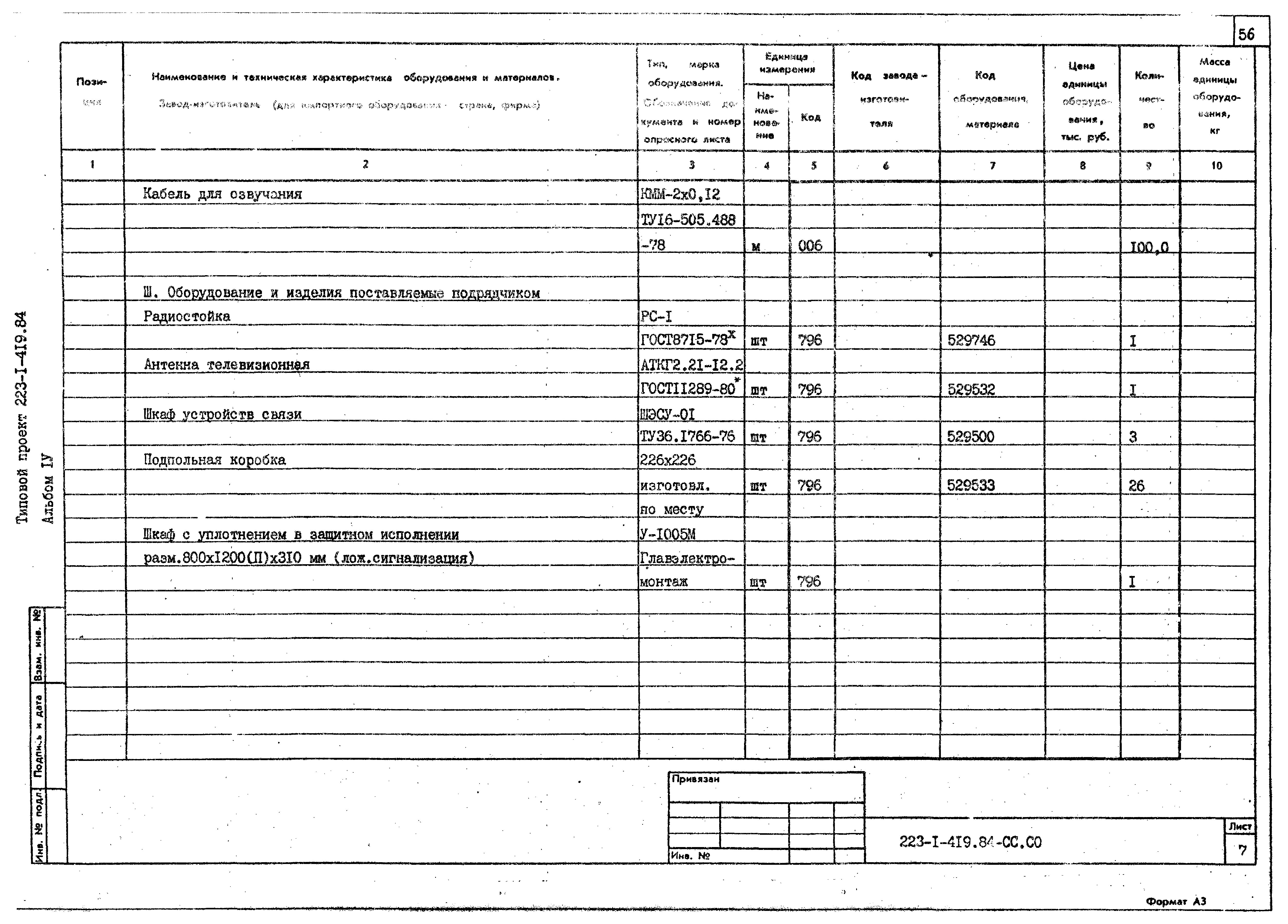 Типовой проект 223-1-419.84