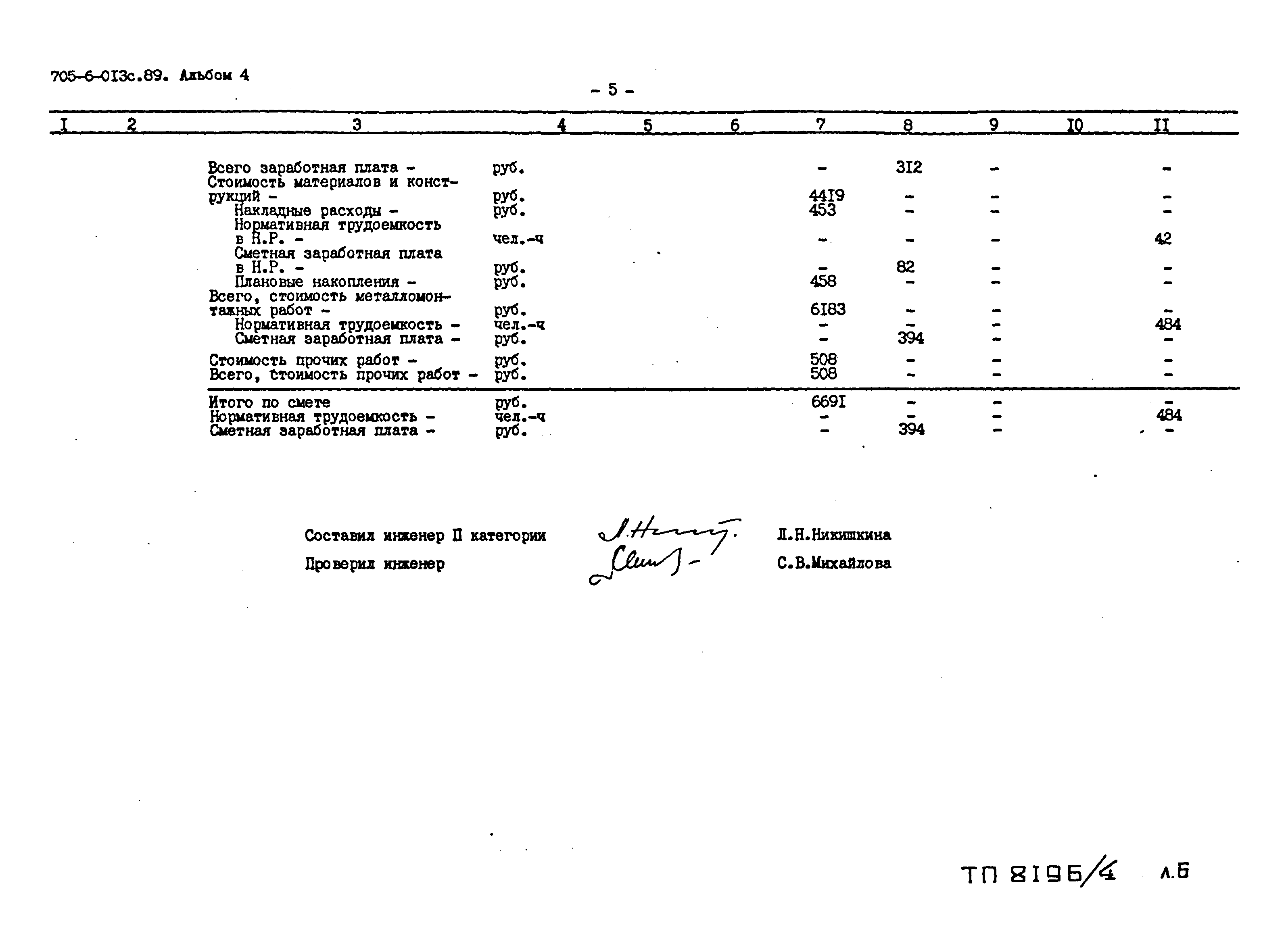 Типовые проектные решения 705-6-013с.89