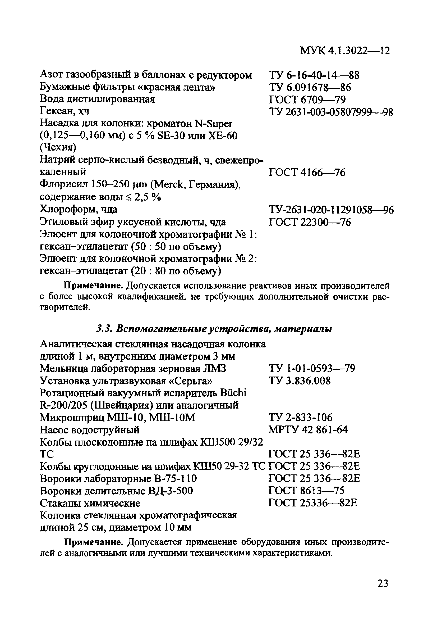 МУК 4.1.3022-12