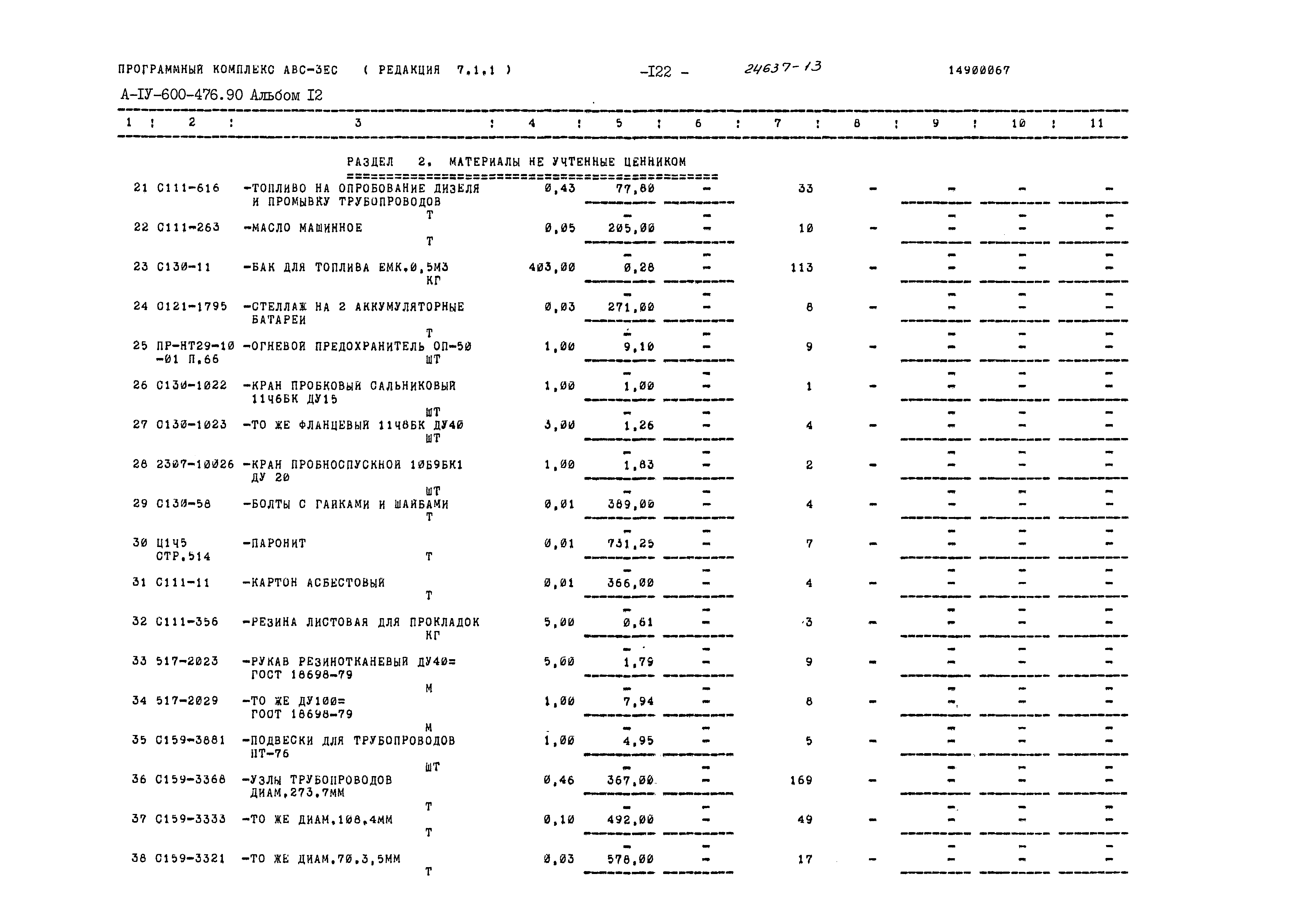 Типовой проект А-IV-600-476.90