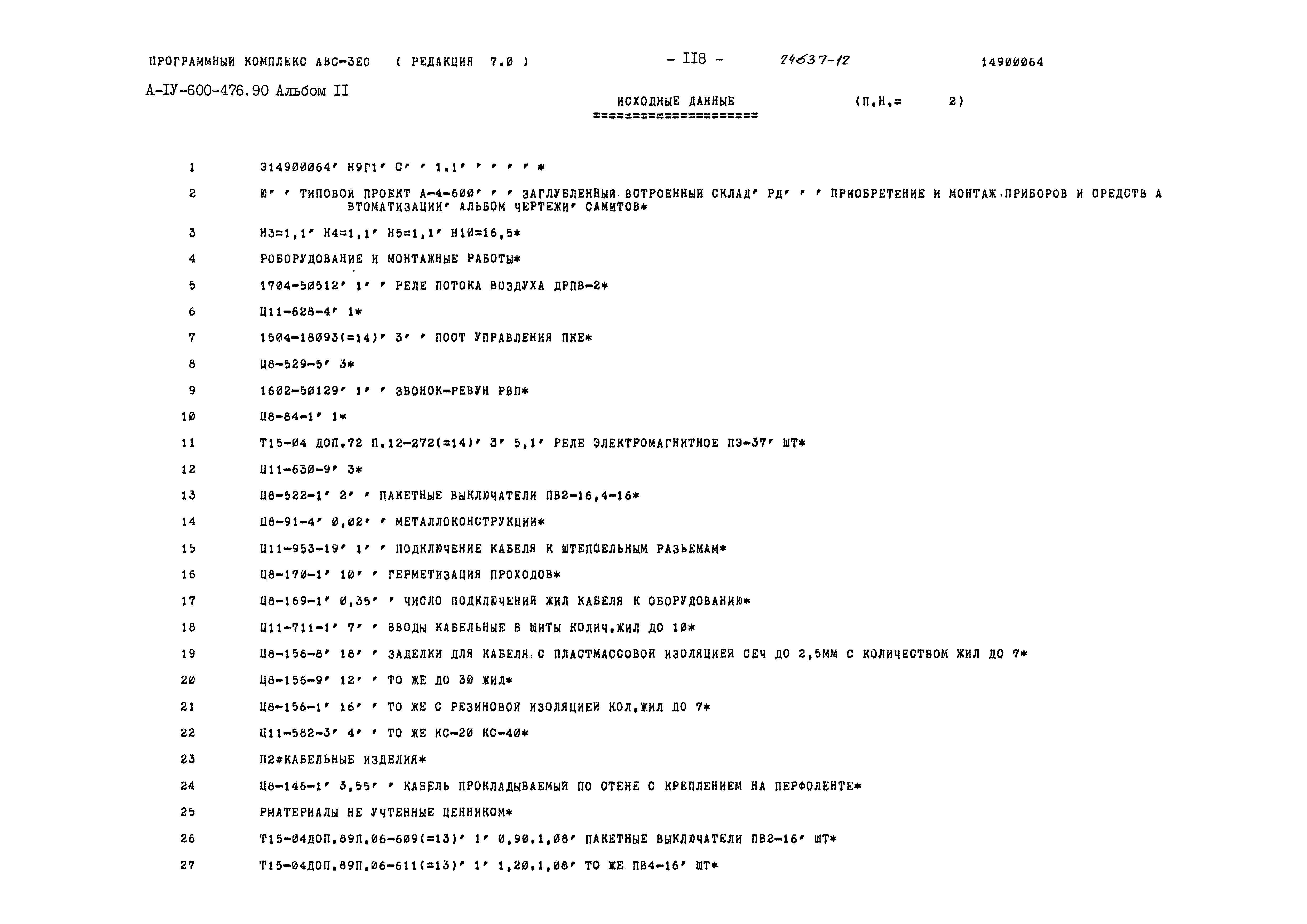 Типовой проект А-IV-600-476.90