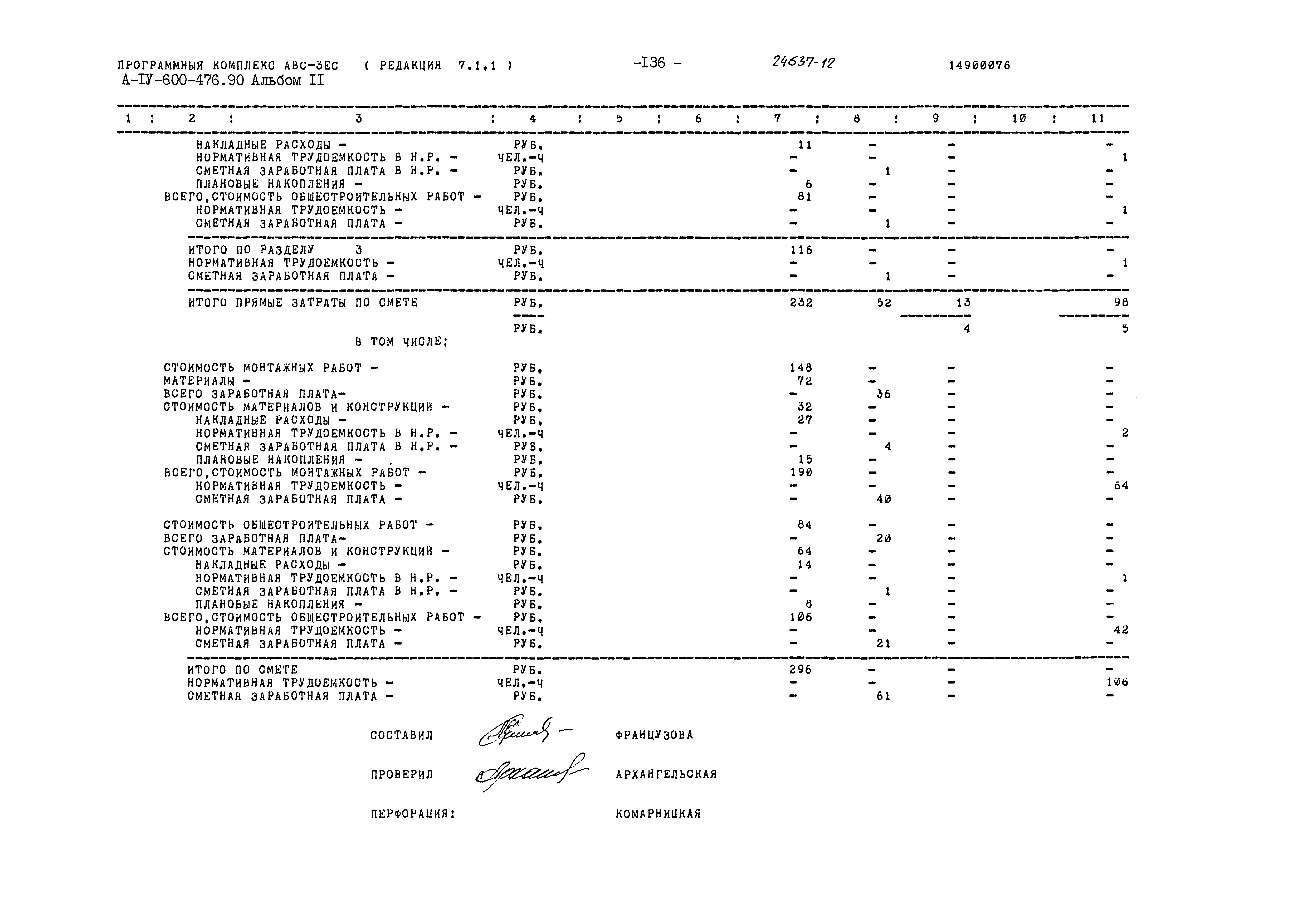 Типовой проект А-IV-600-476.90