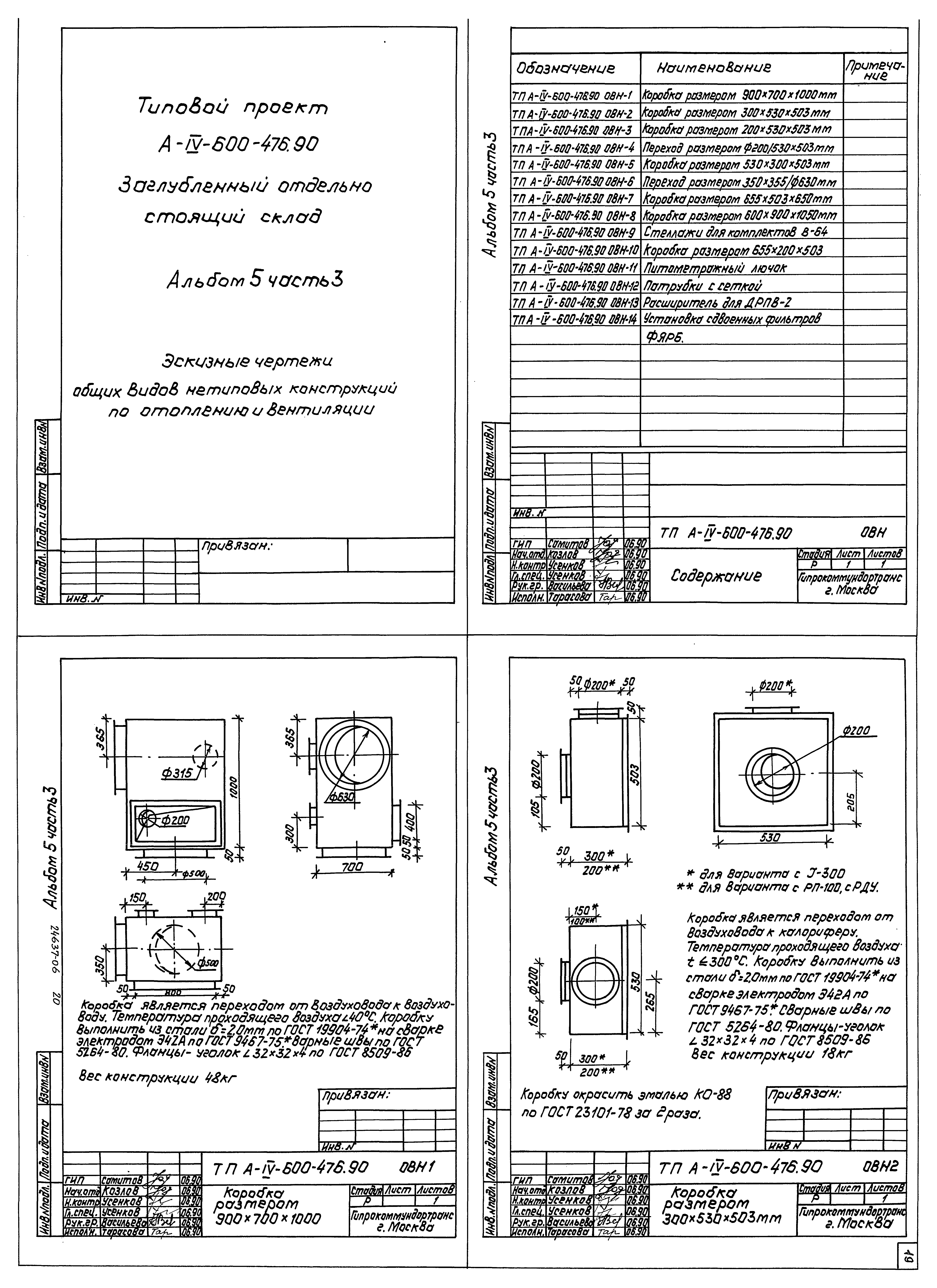 Типовой проект А-IV-600-476.90