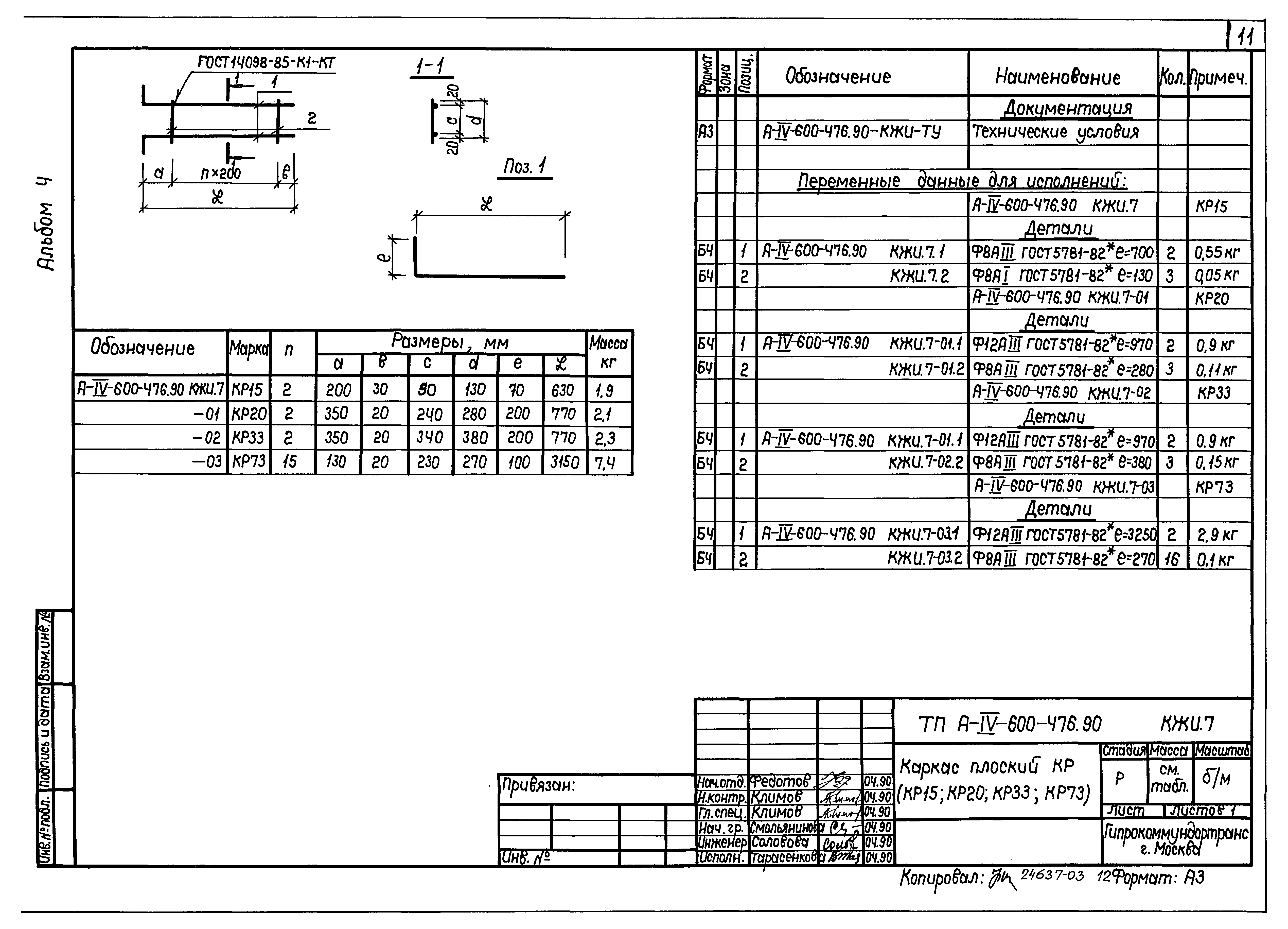 Типовой проект А-IV-600-476.90