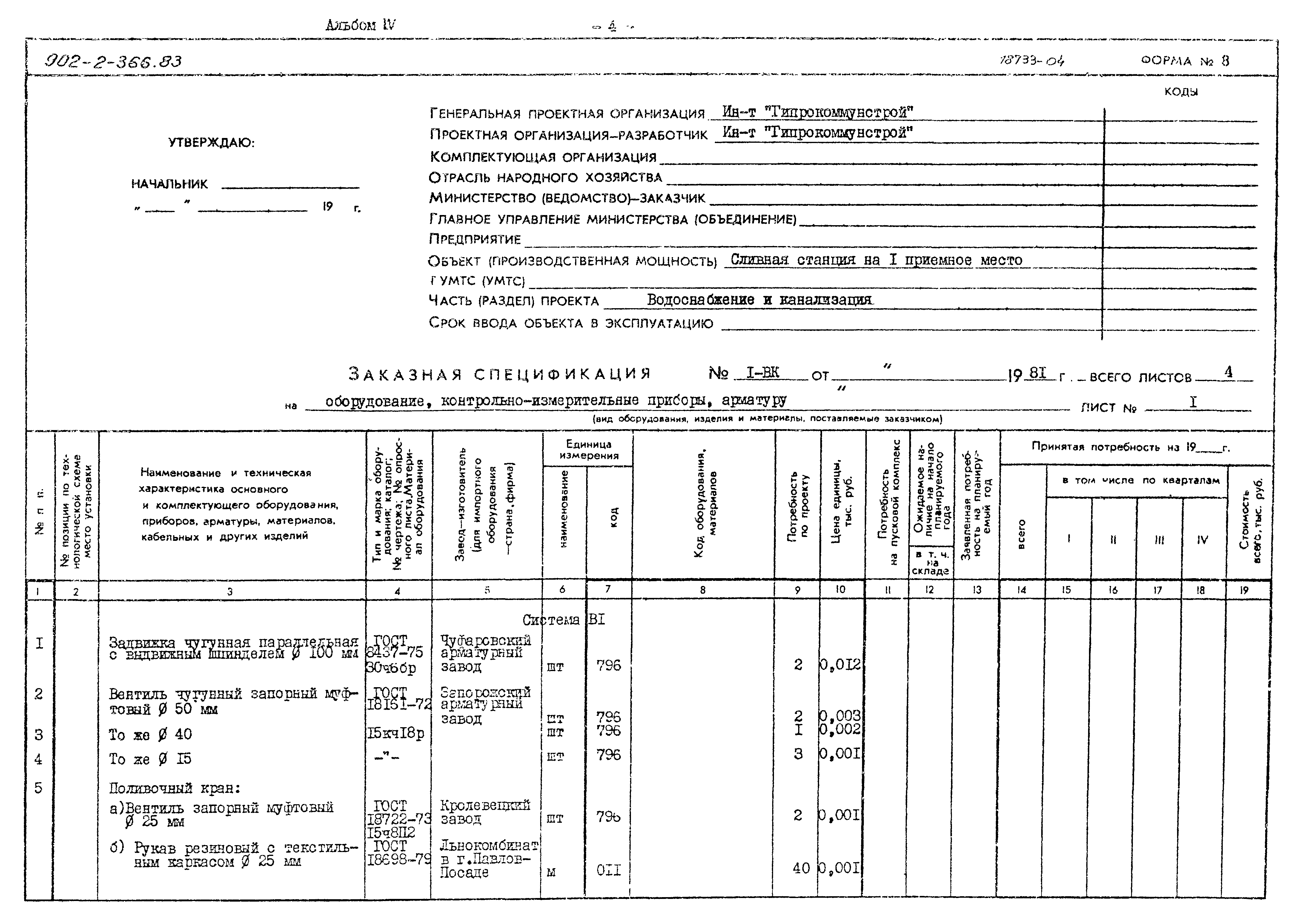 Типовой проект 902-2-366.83