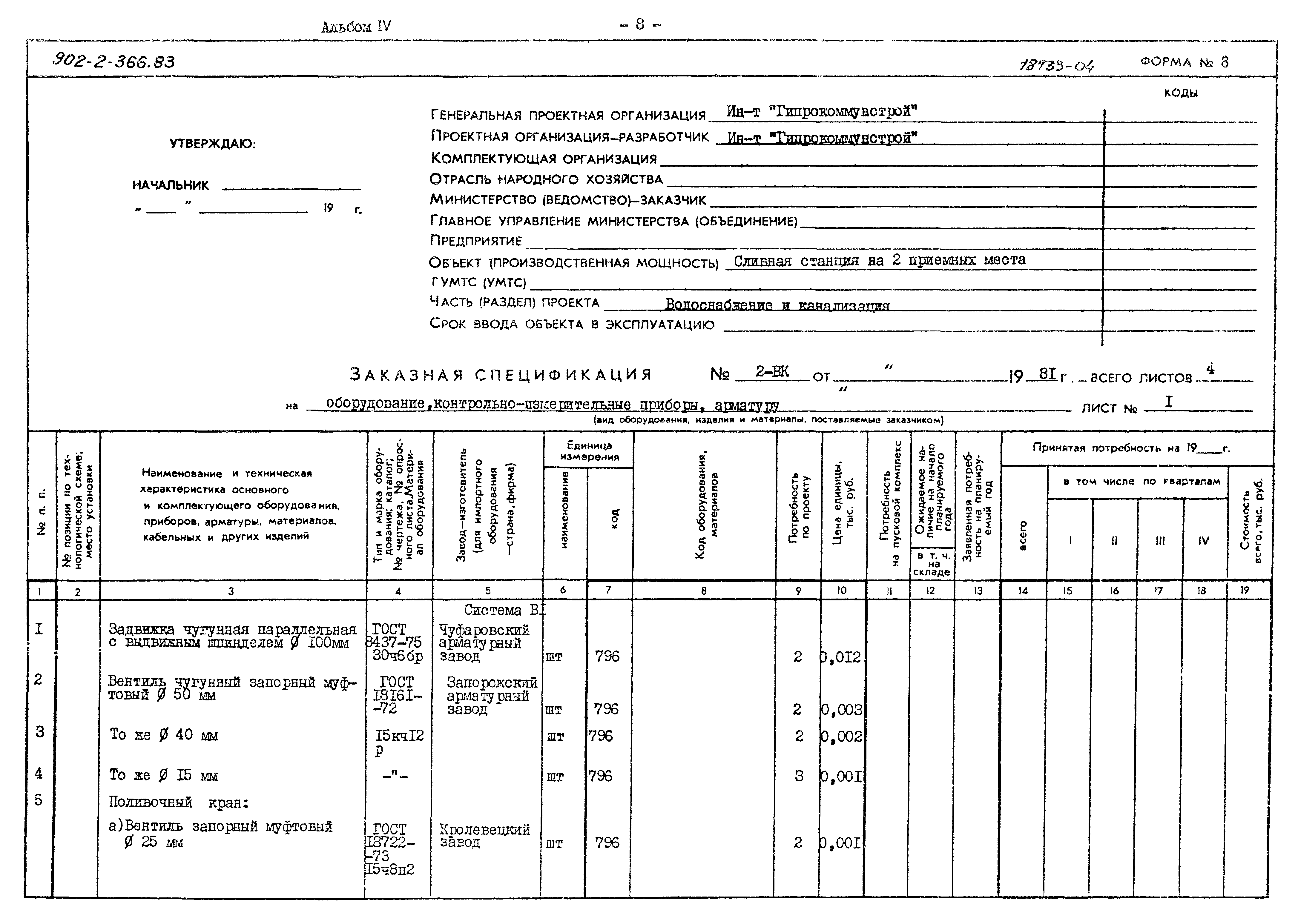 Типовой проект 902-2-366.83