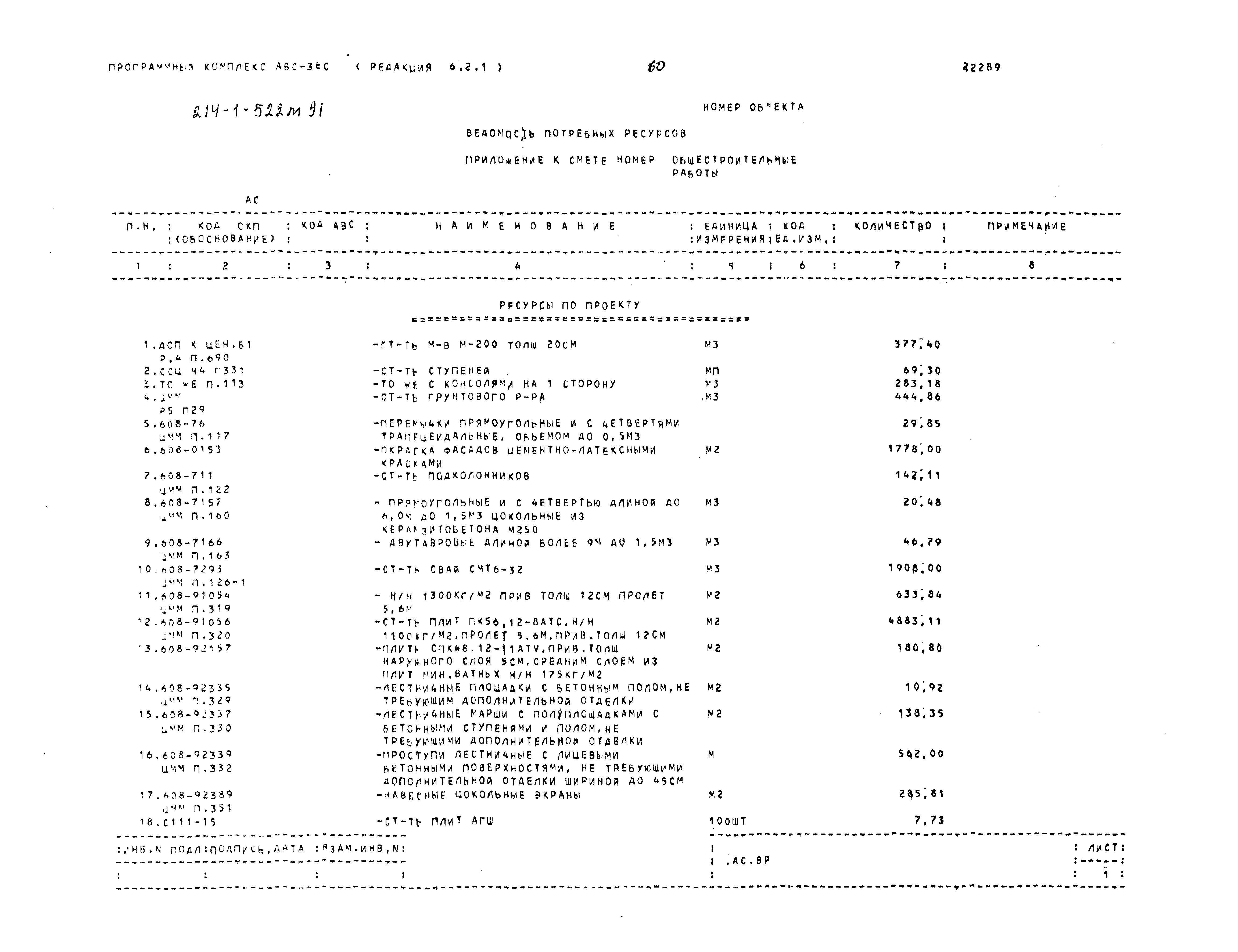 Типовой проект 214-1-522м.91