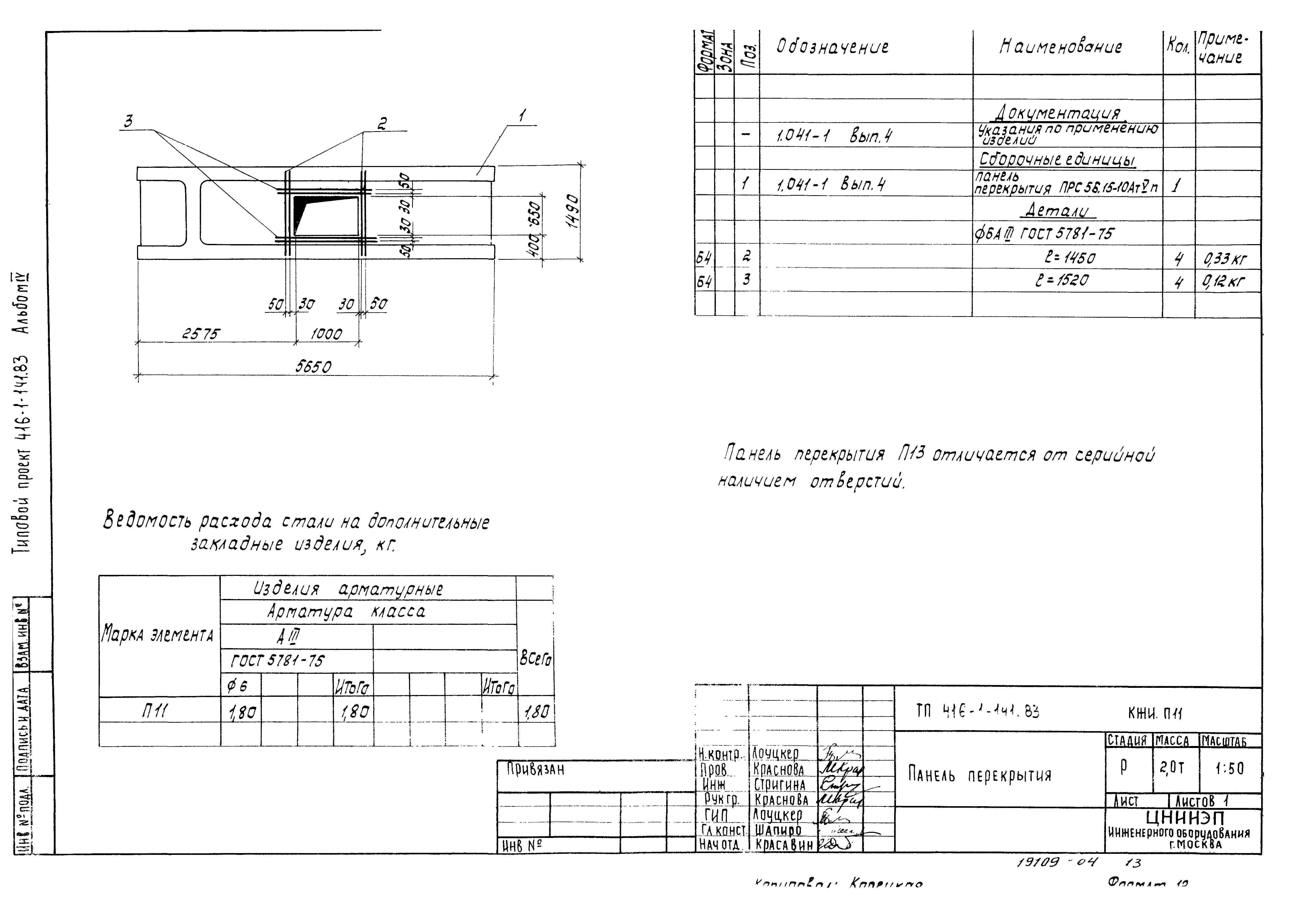 Типовой проект 416-1-141.83