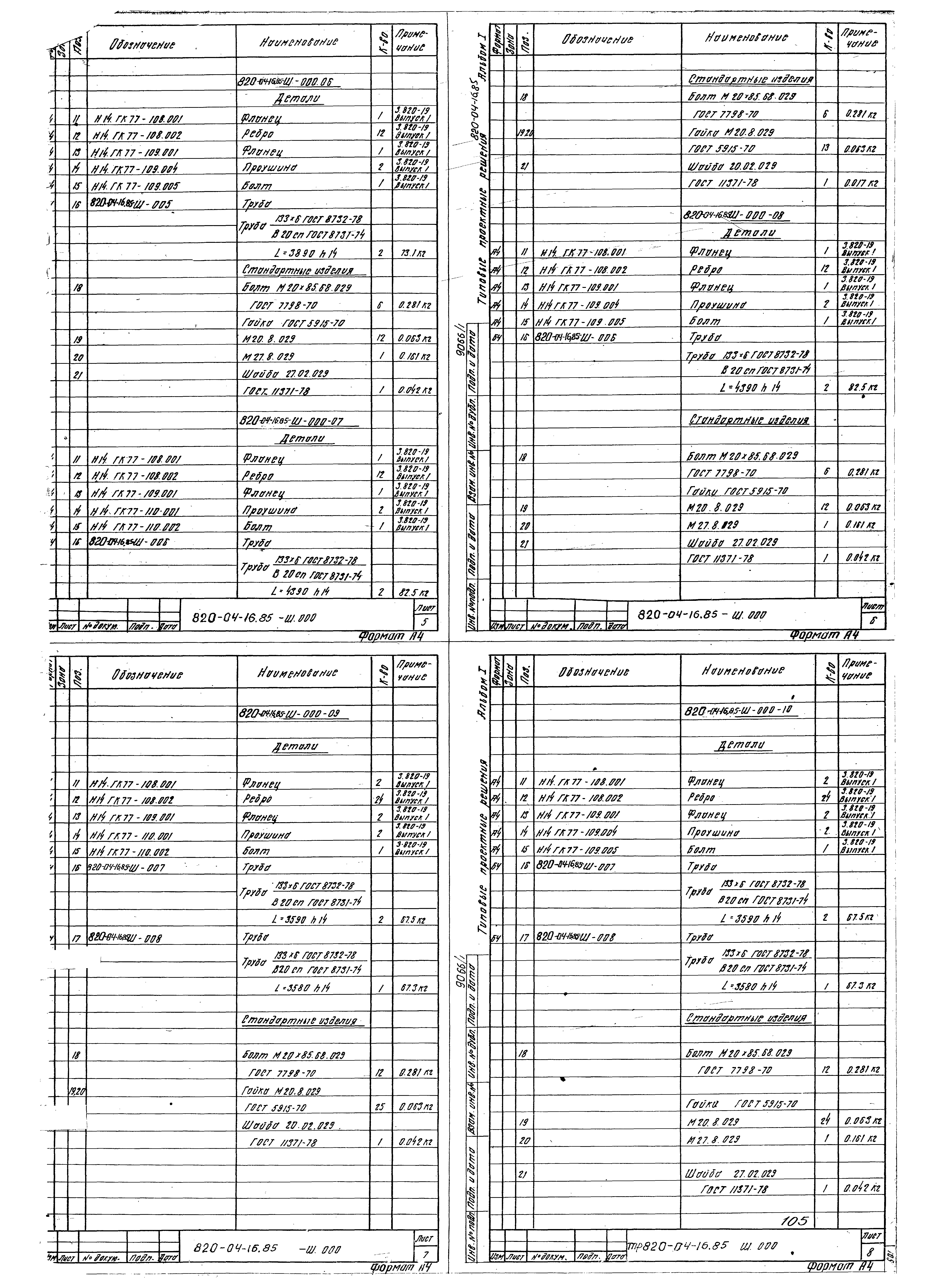 Типовые проектные решения 820-04-16.85