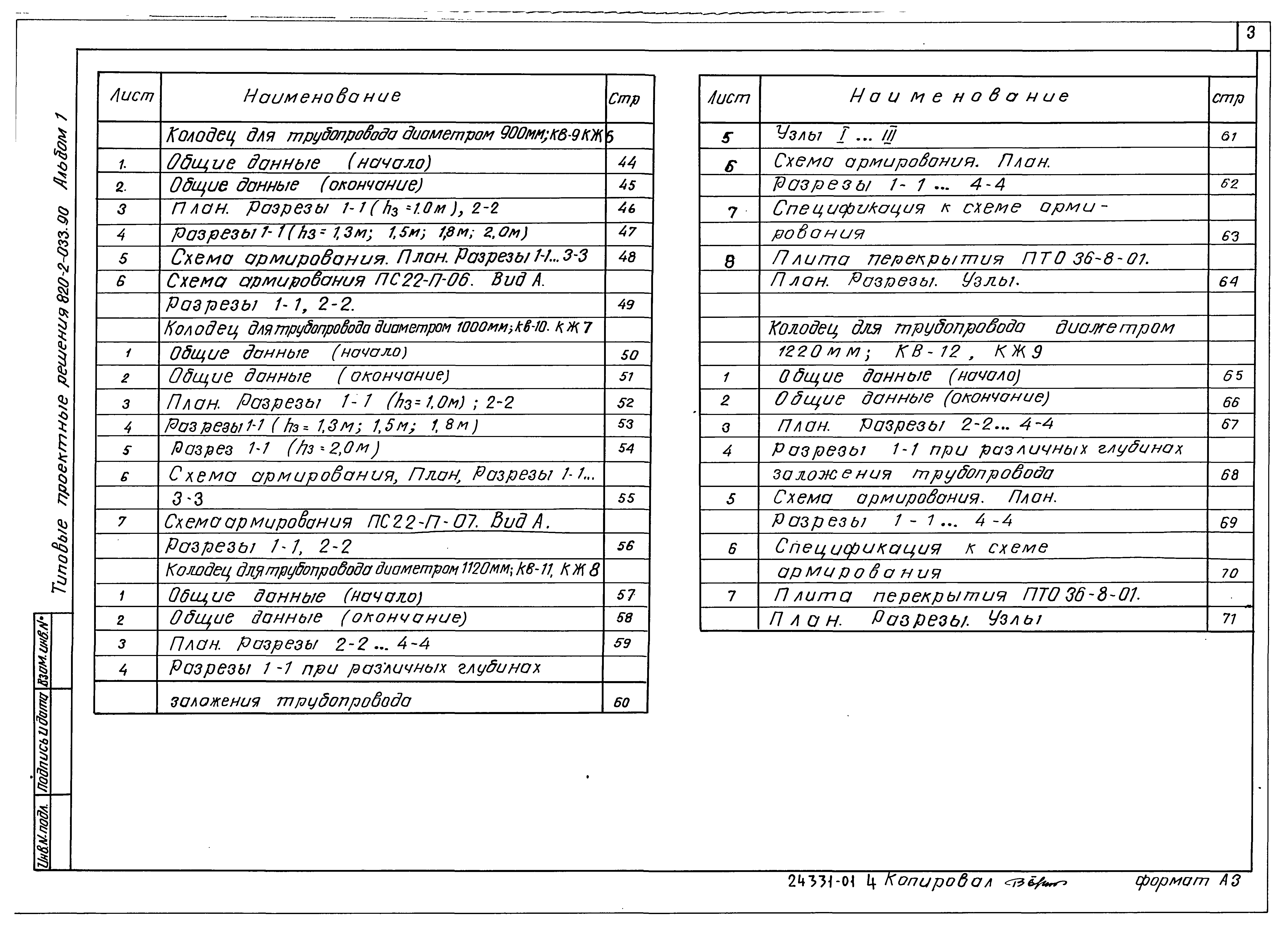 Типовые проектные решения 820-2-033.90