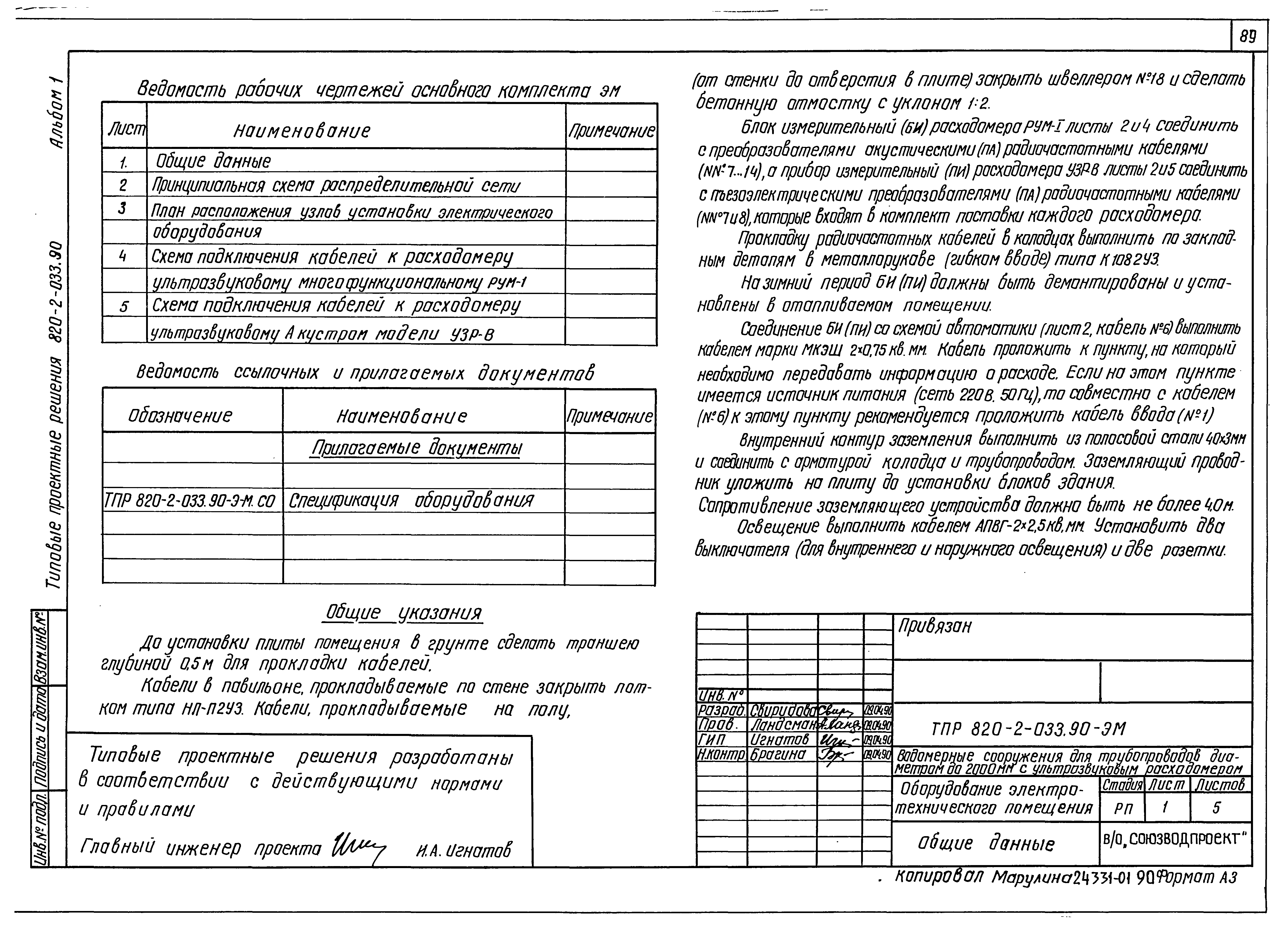 Типовые проектные решения 820-2-033.90