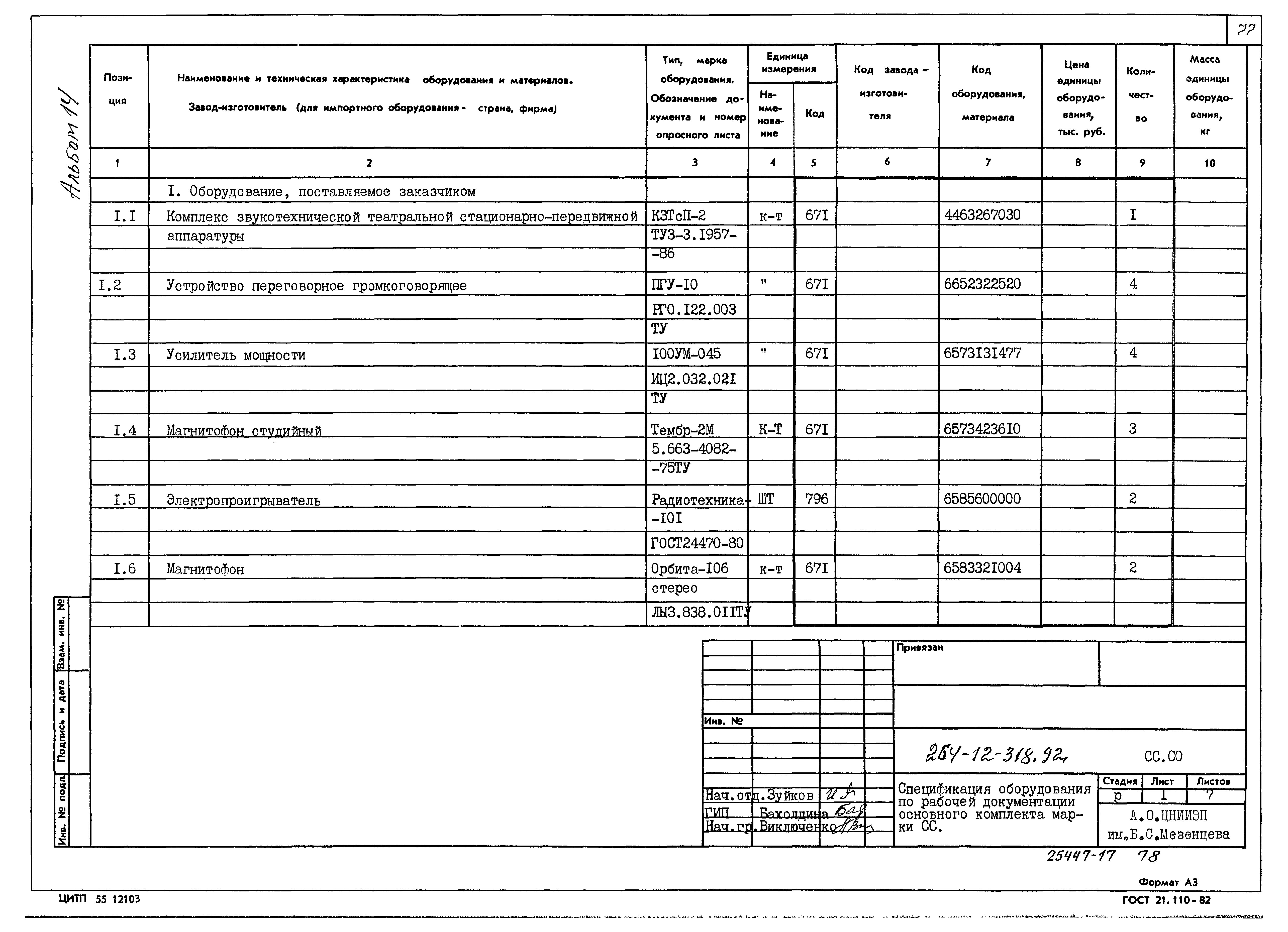 Типовой проект 264-12-318.92