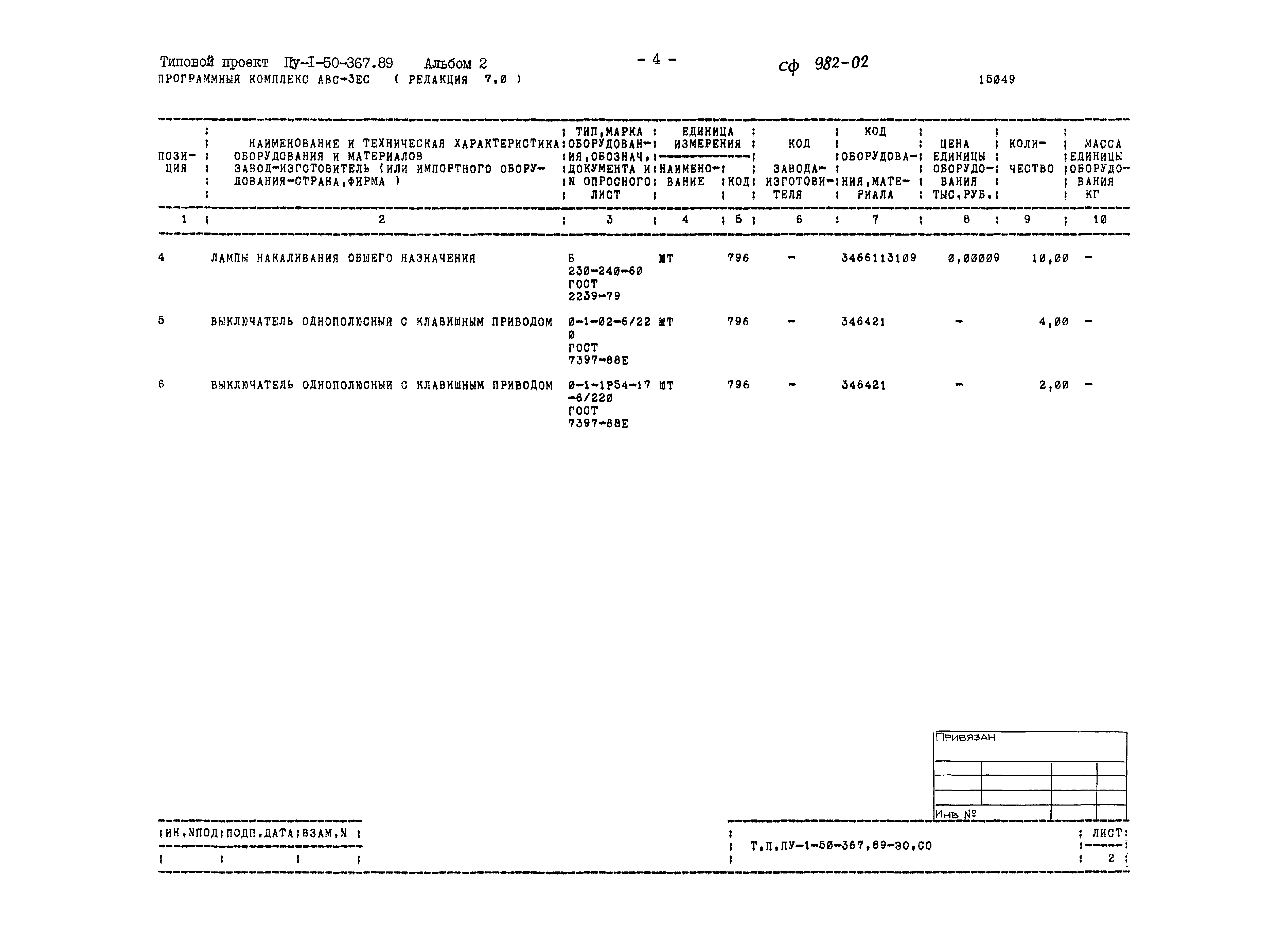 Типовой проект Пу-1-50-367.89