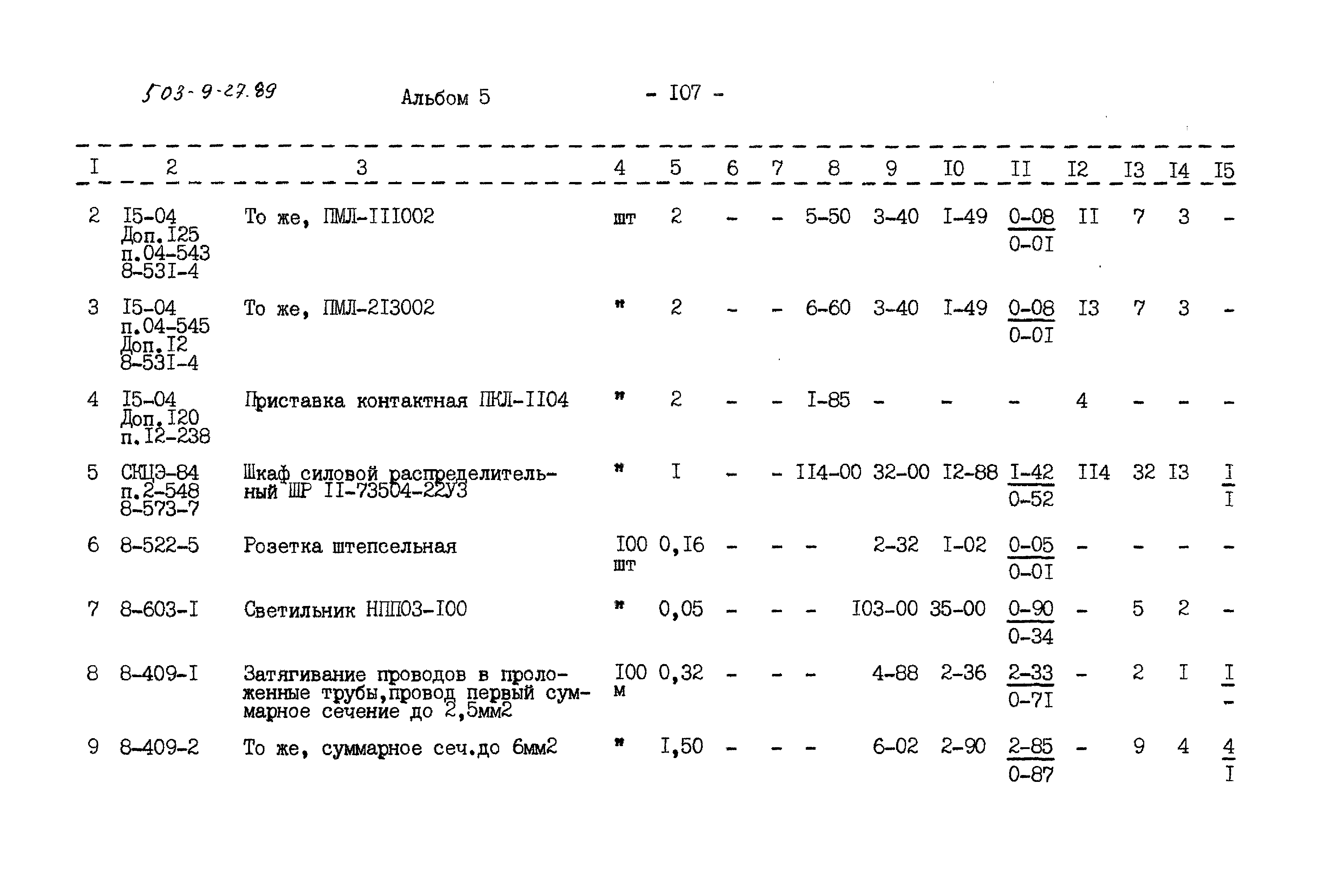 Типовой проект 503-9-27.89