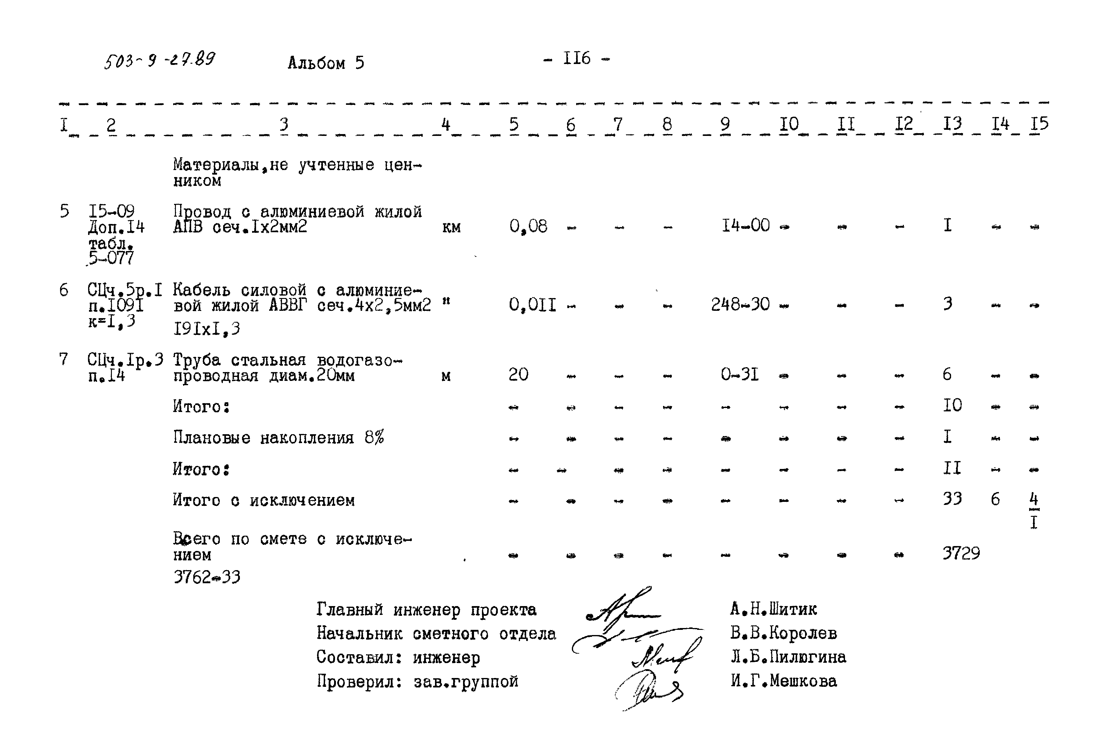 Типовой проект 503-9-27.89