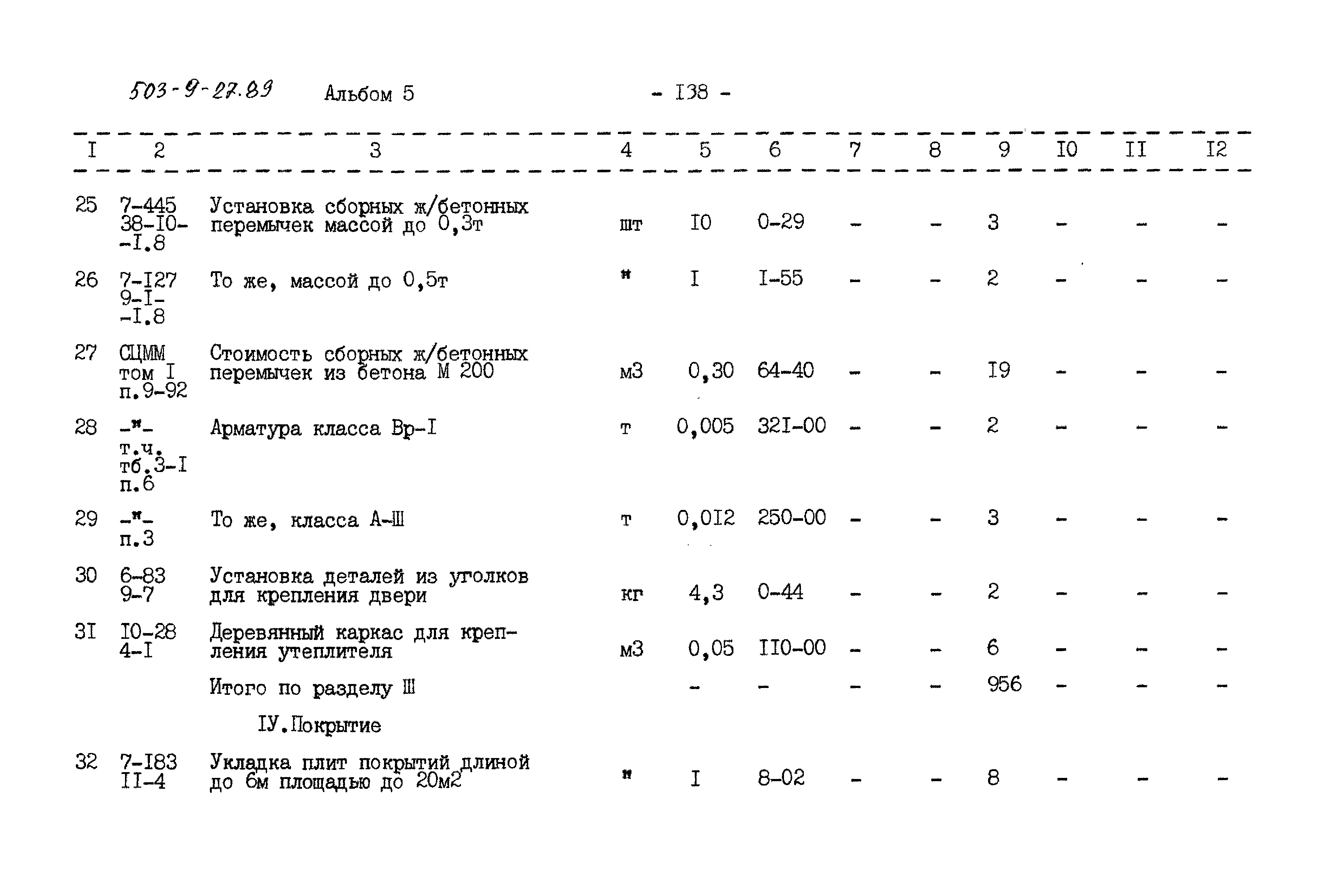 Типовой проект 503-9-27.89