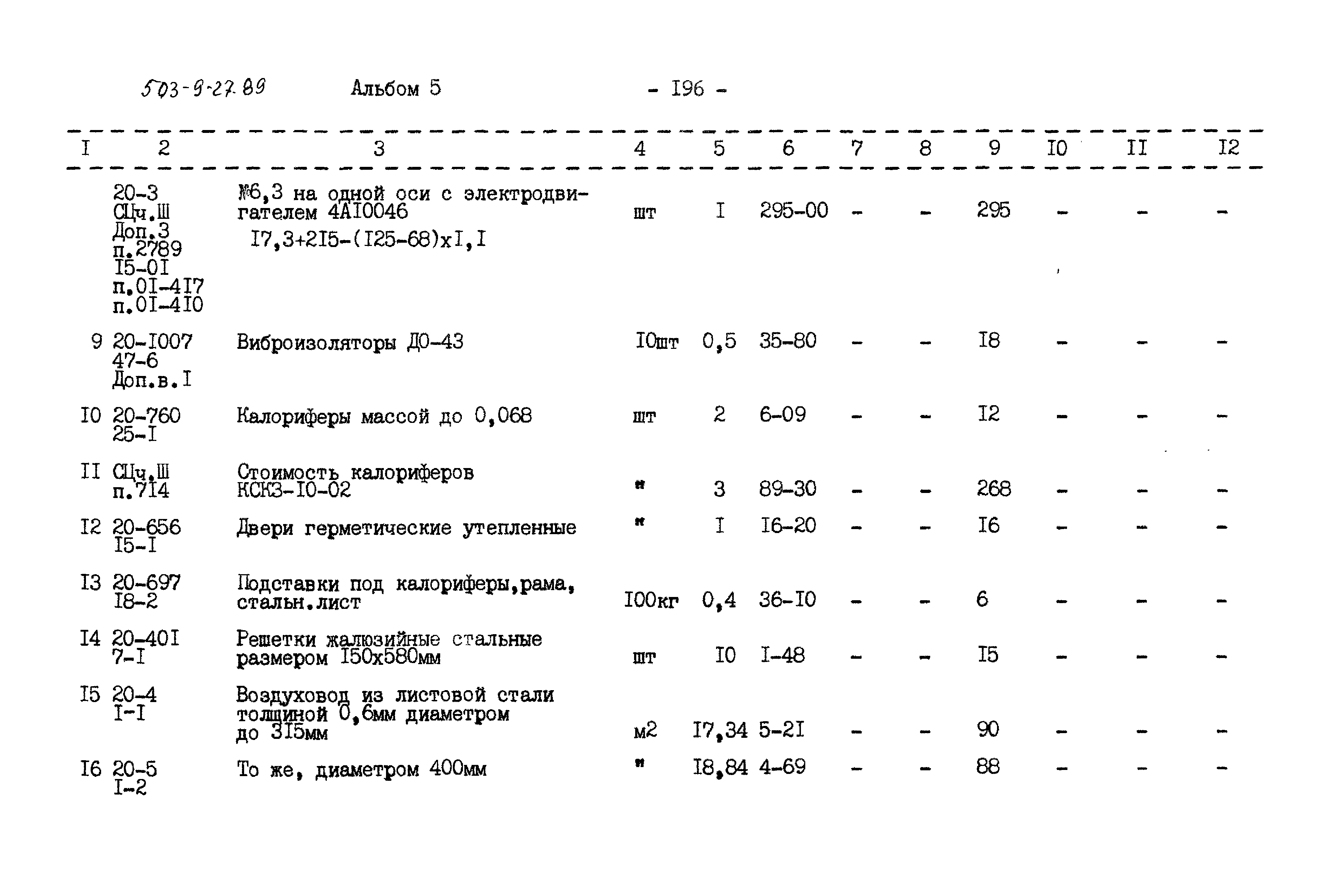 Типовой проект 503-9-27.89