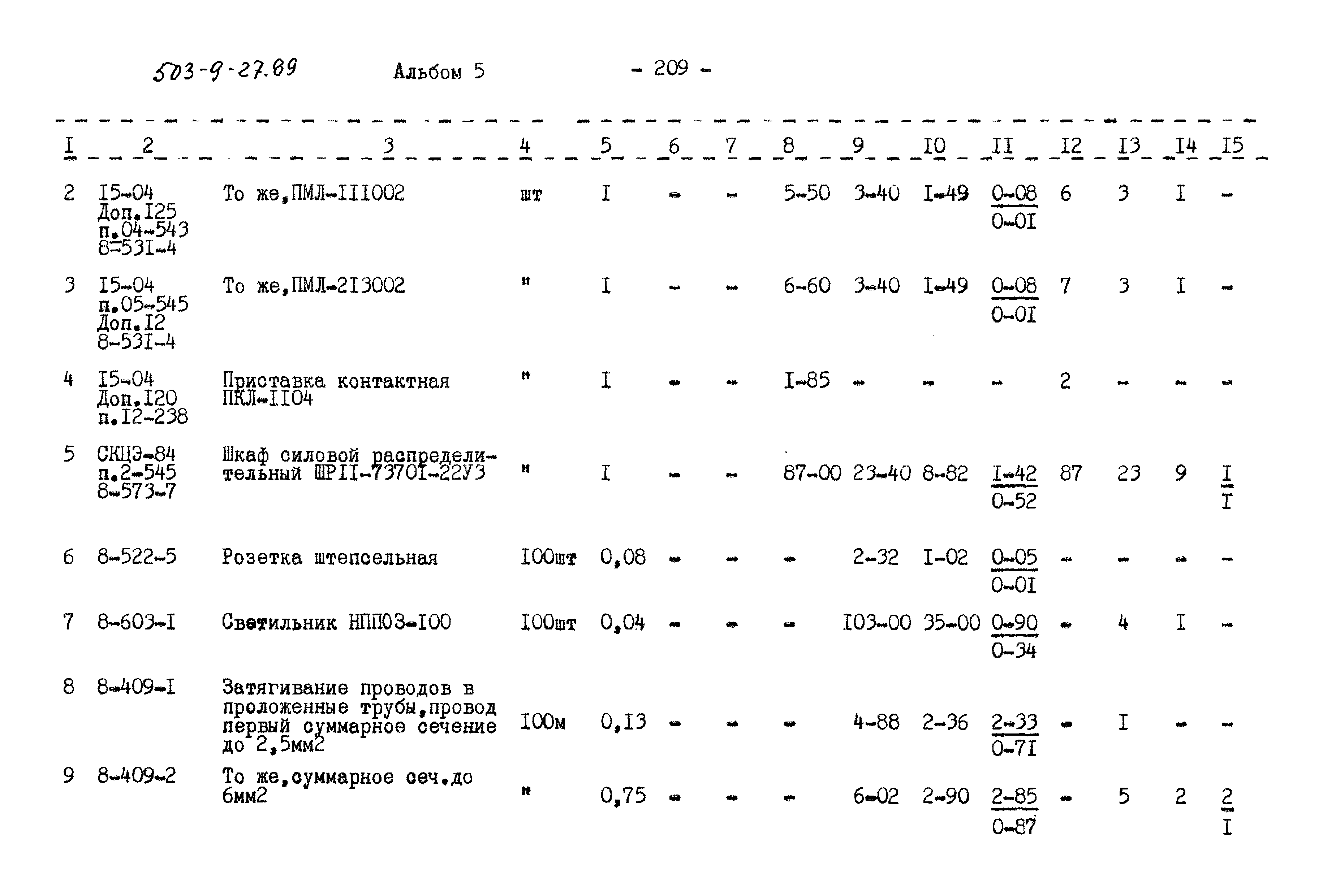 Типовой проект 503-9-27.89