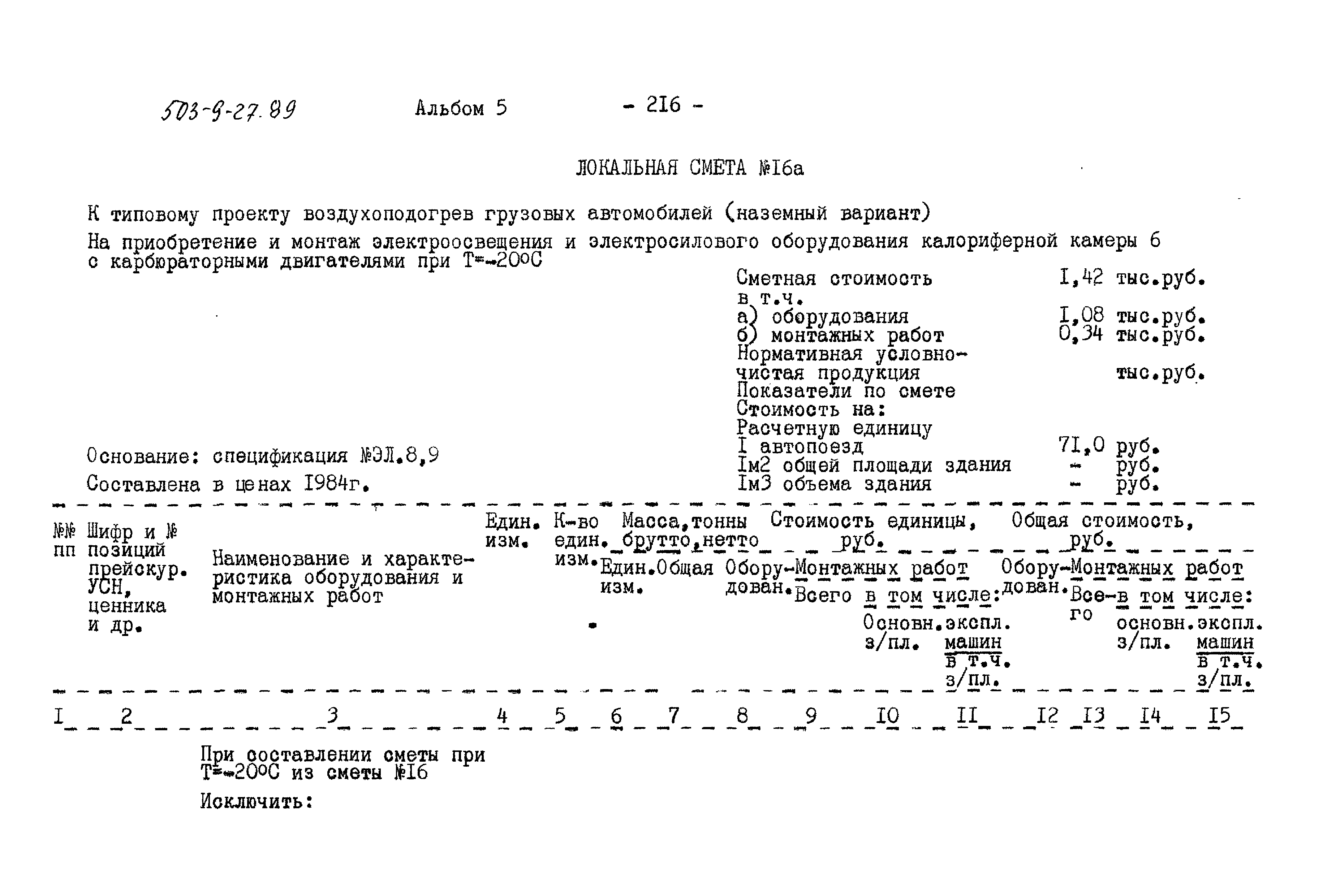 Типовой проект 503-9-27.89
