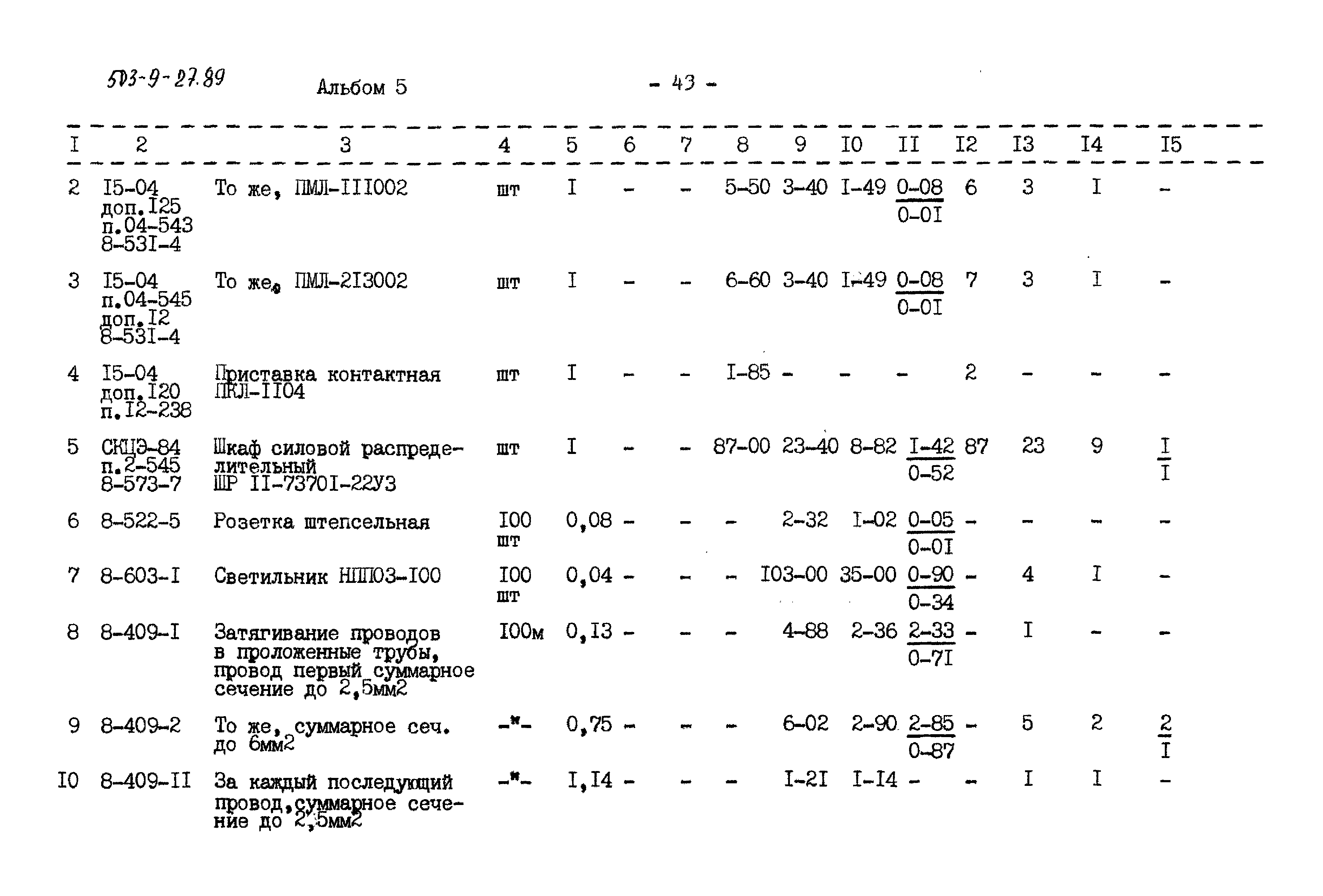 Типовой проект 503-9-27.89