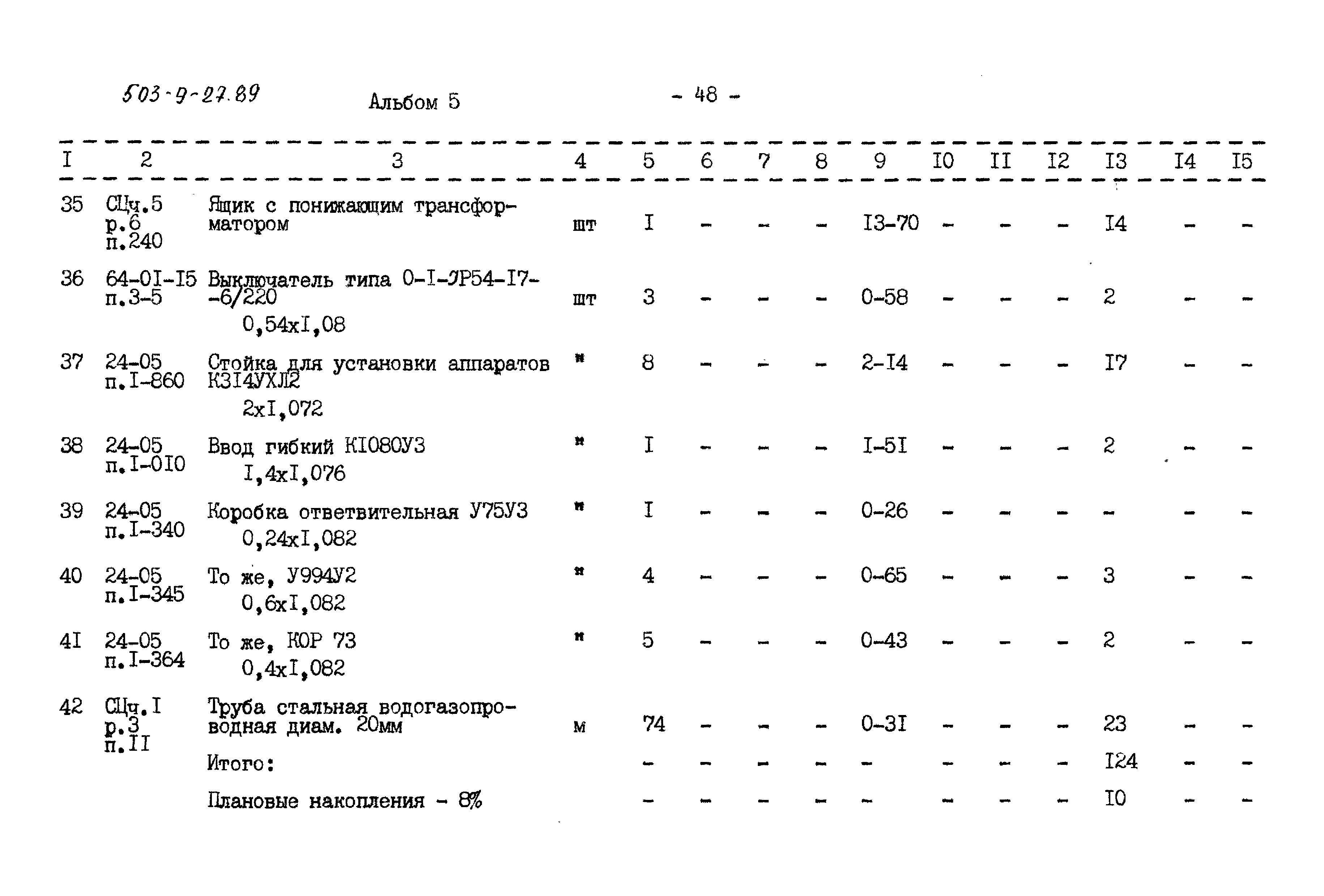 Типовой проект 503-9-27.89