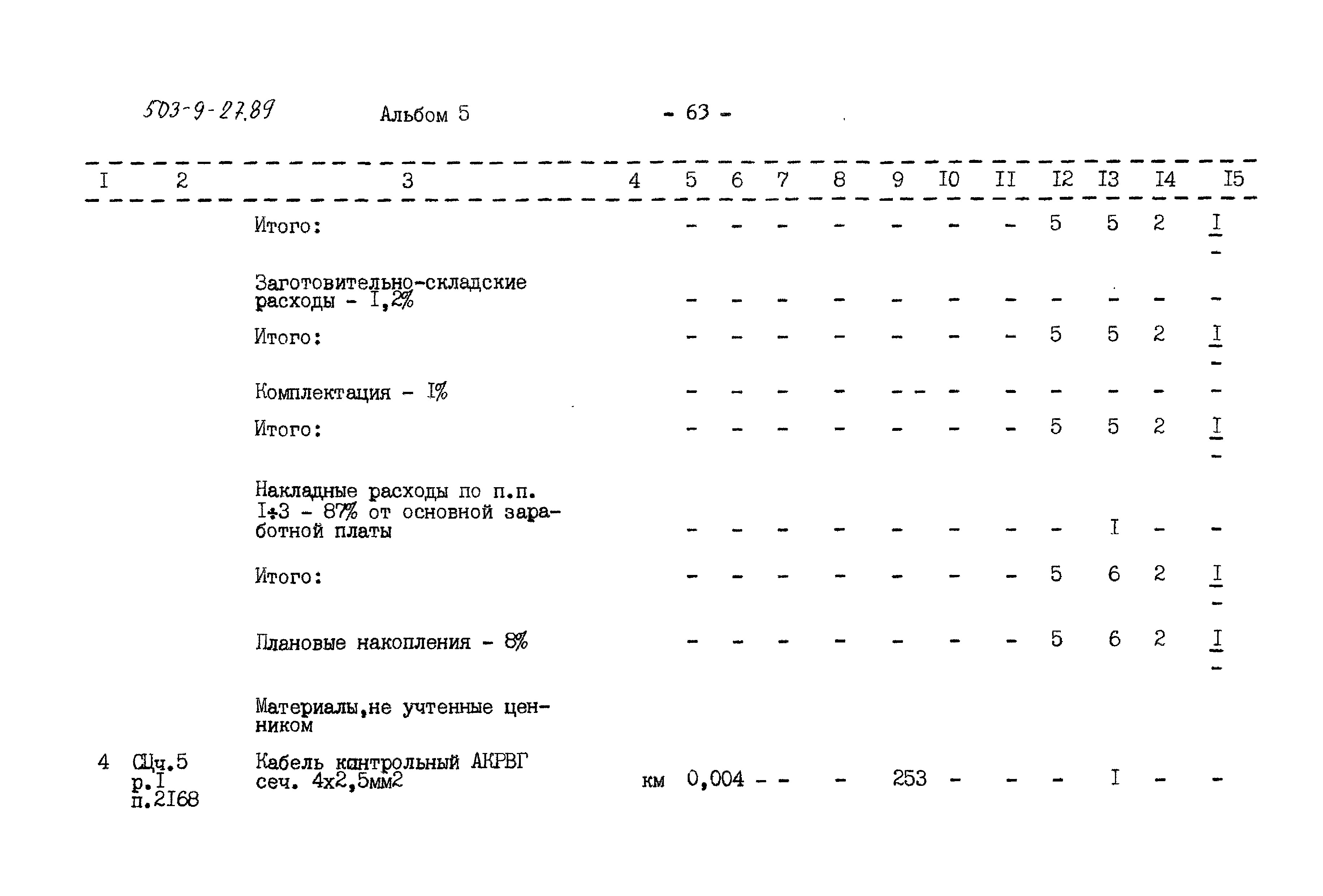Типовой проект 503-9-27.89