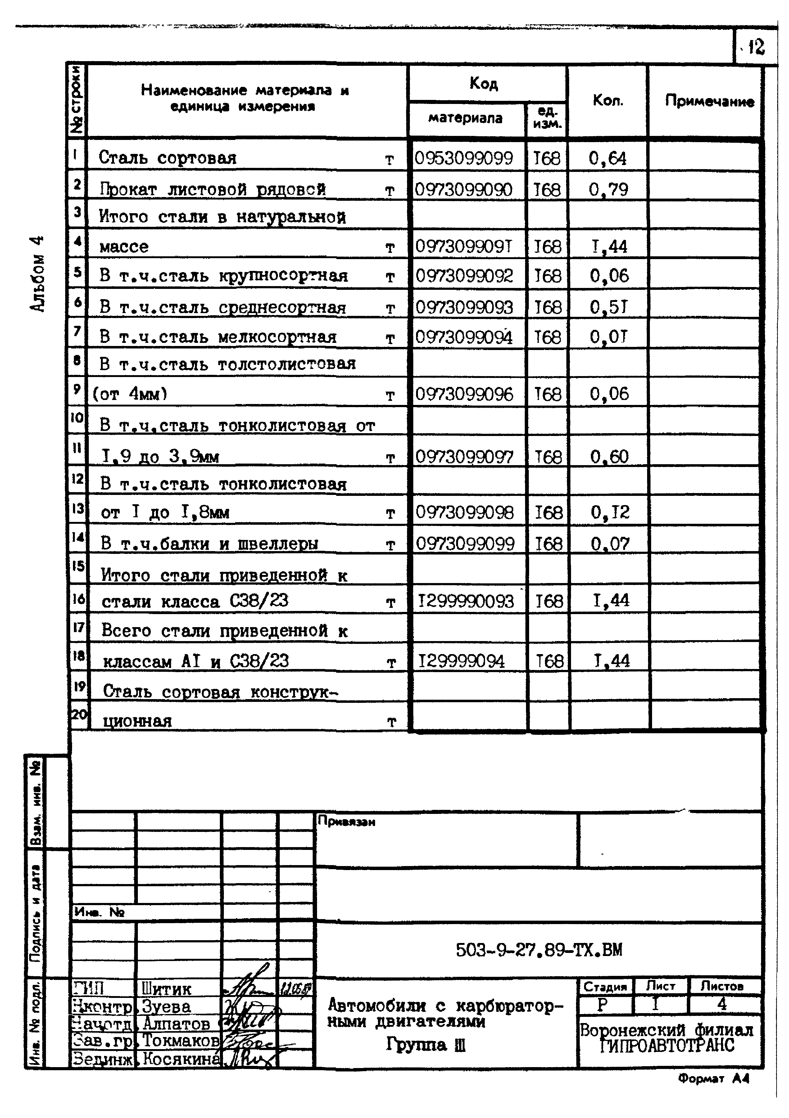 Типовой проект 503-9-27.89