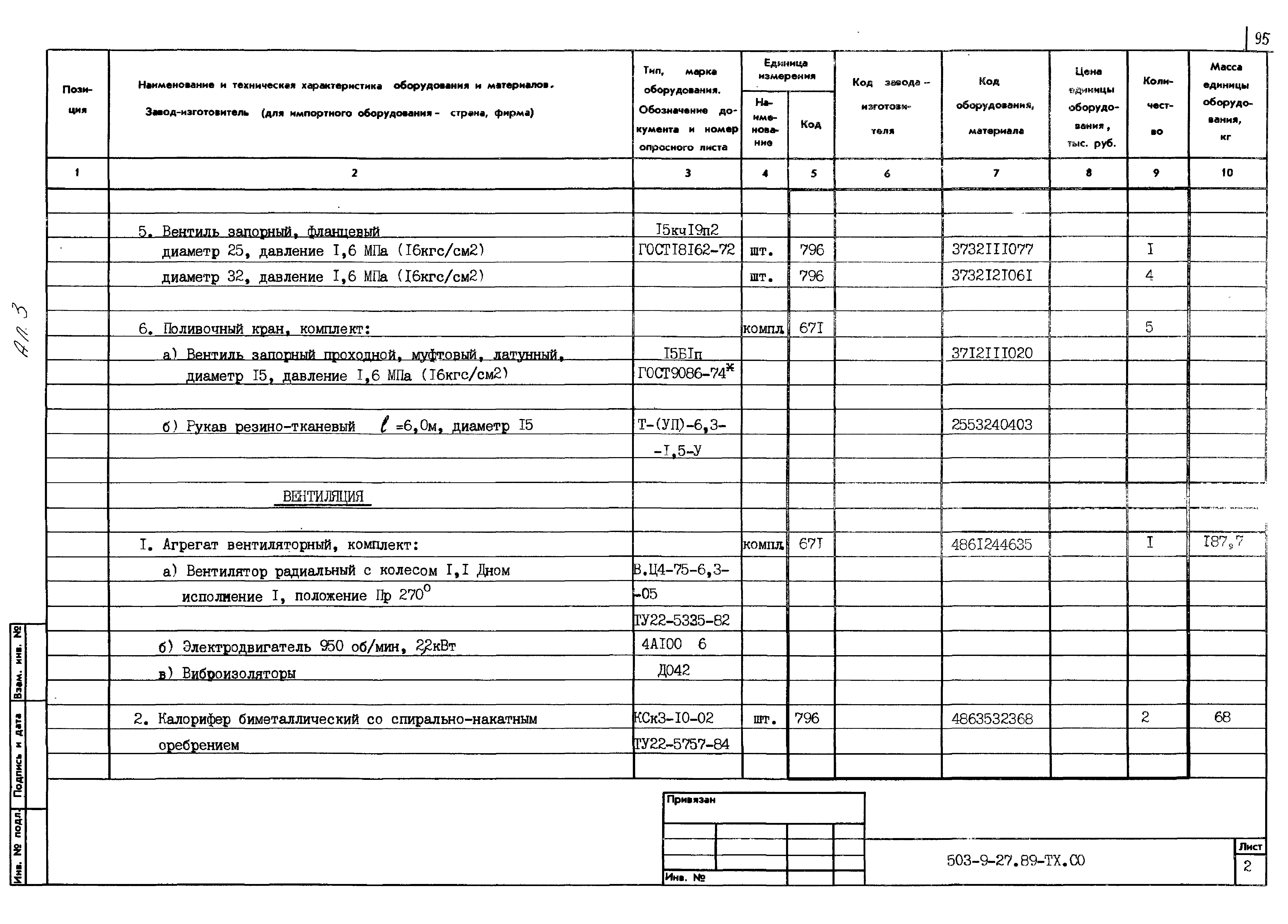Типовой проект 503-9-27.89