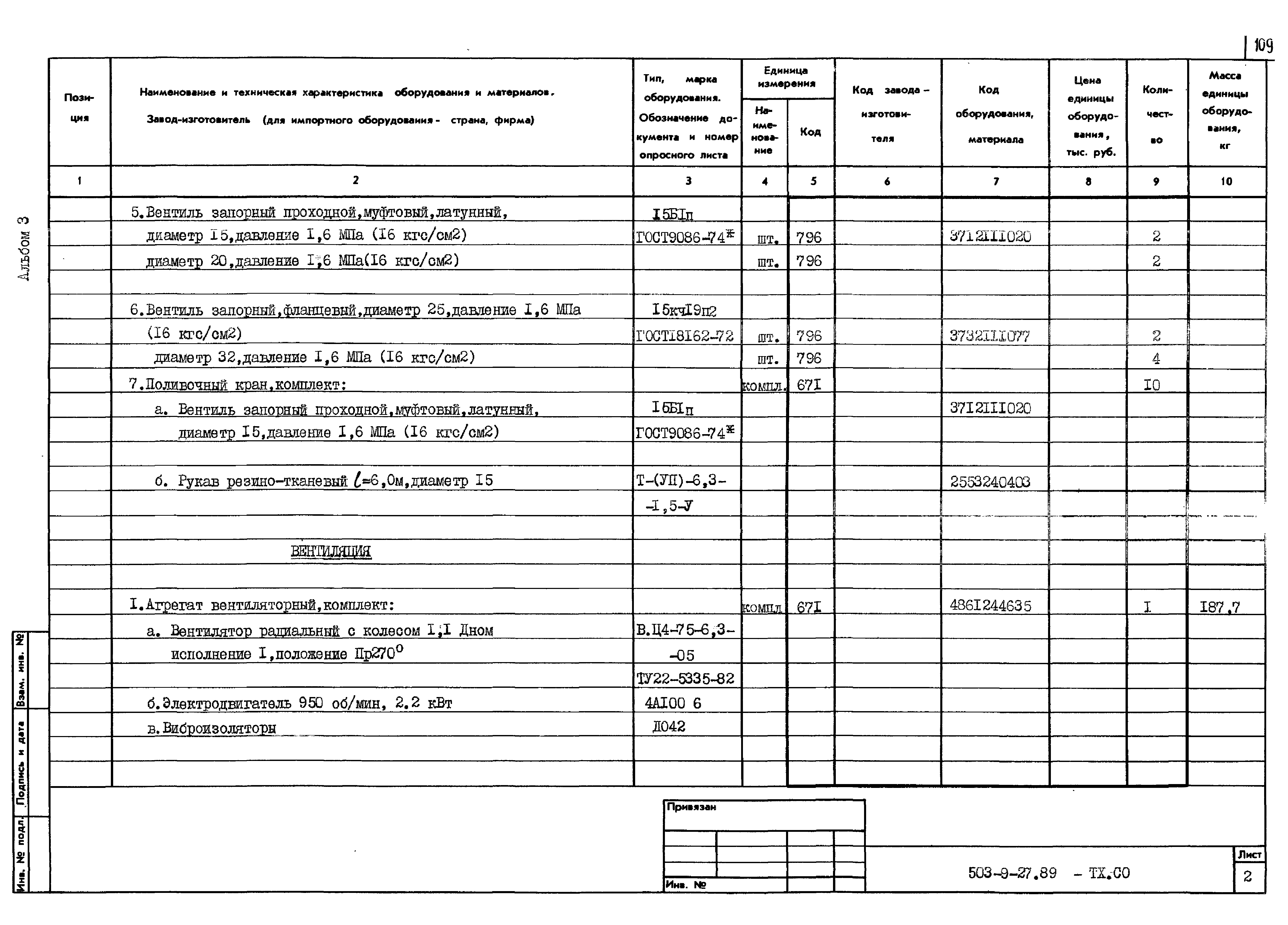 Типовой проект 503-9-27.89