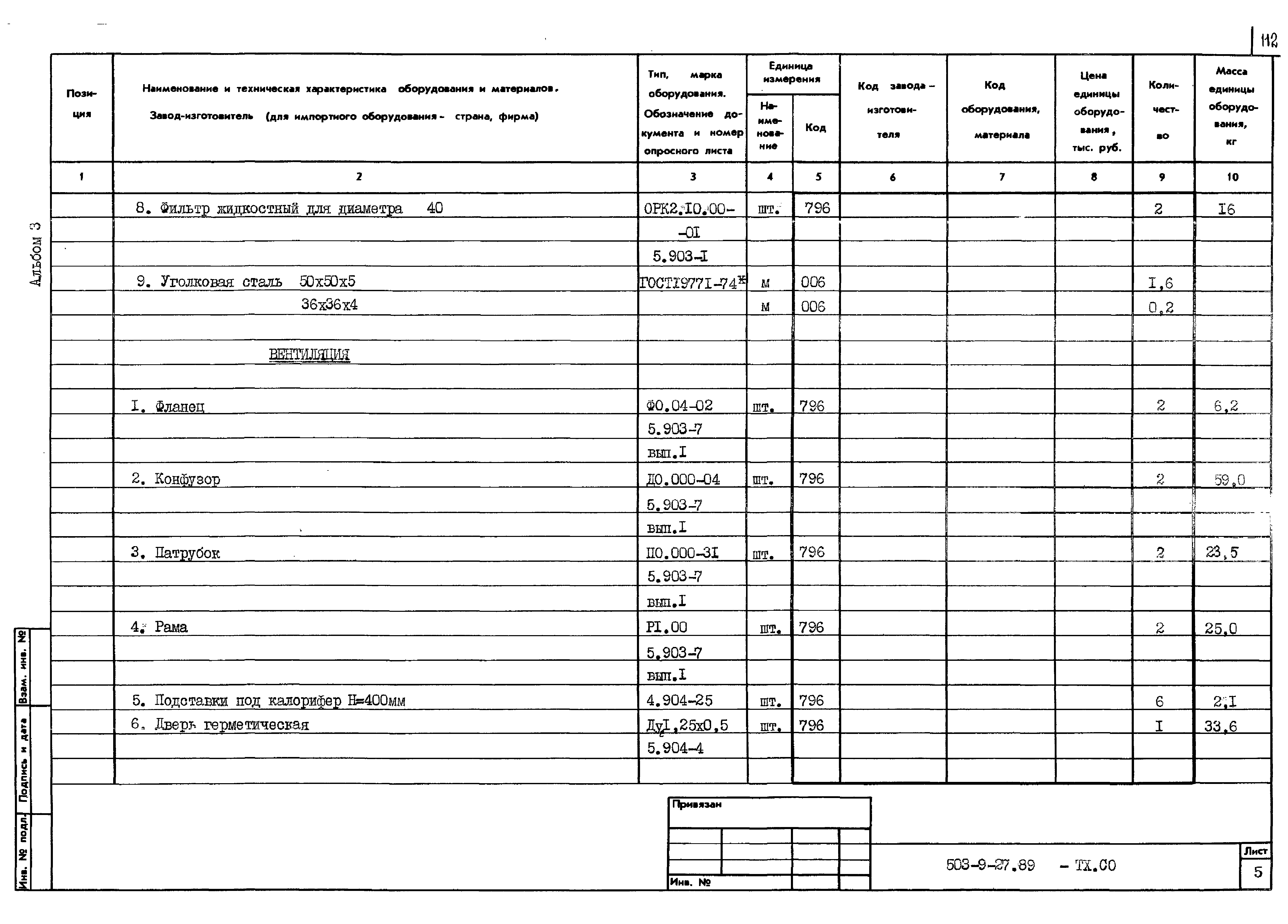 Типовой проект 503-9-27.89