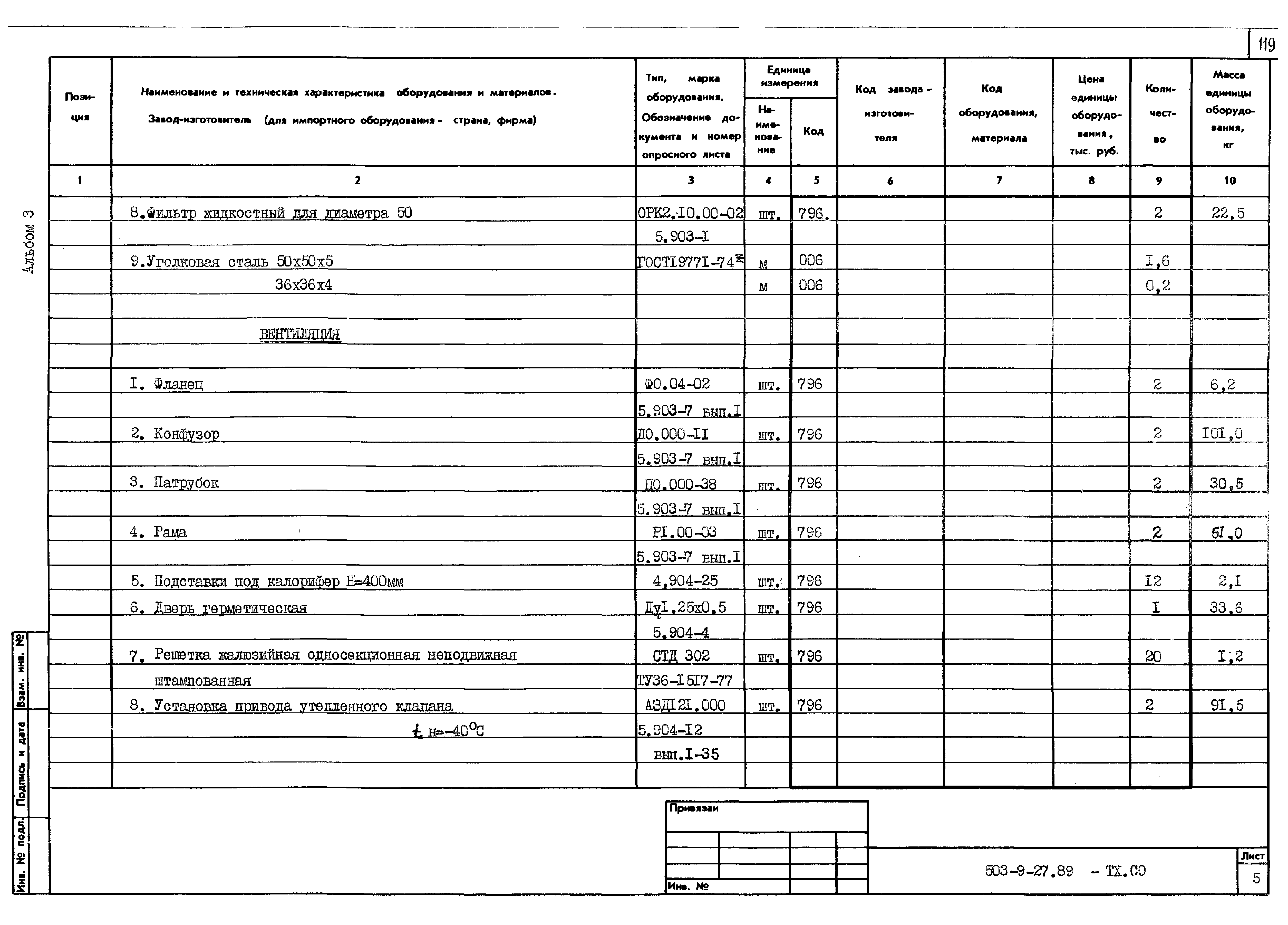 Типовой проект 503-9-27.89
