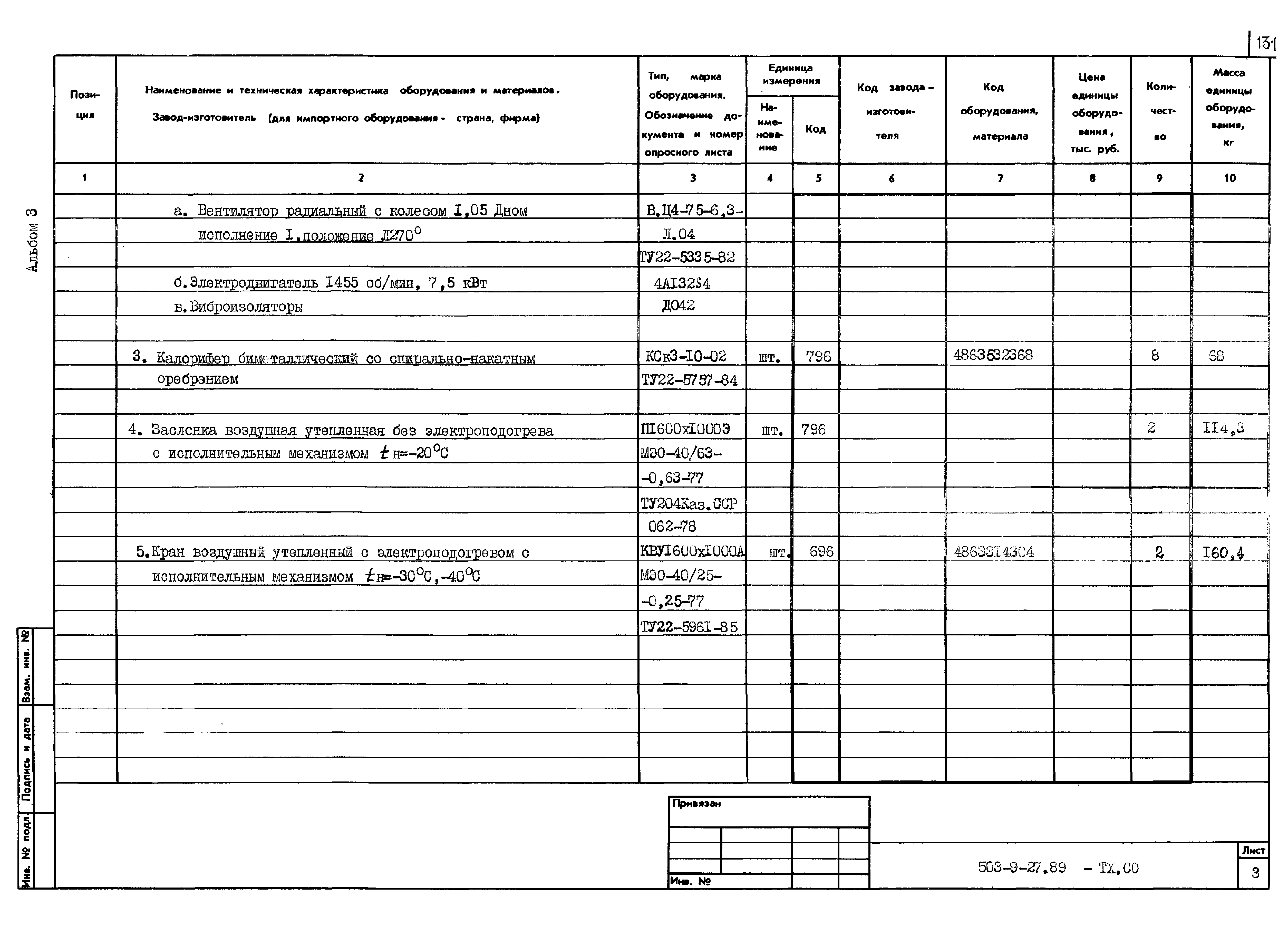 Типовой проект 503-9-27.89