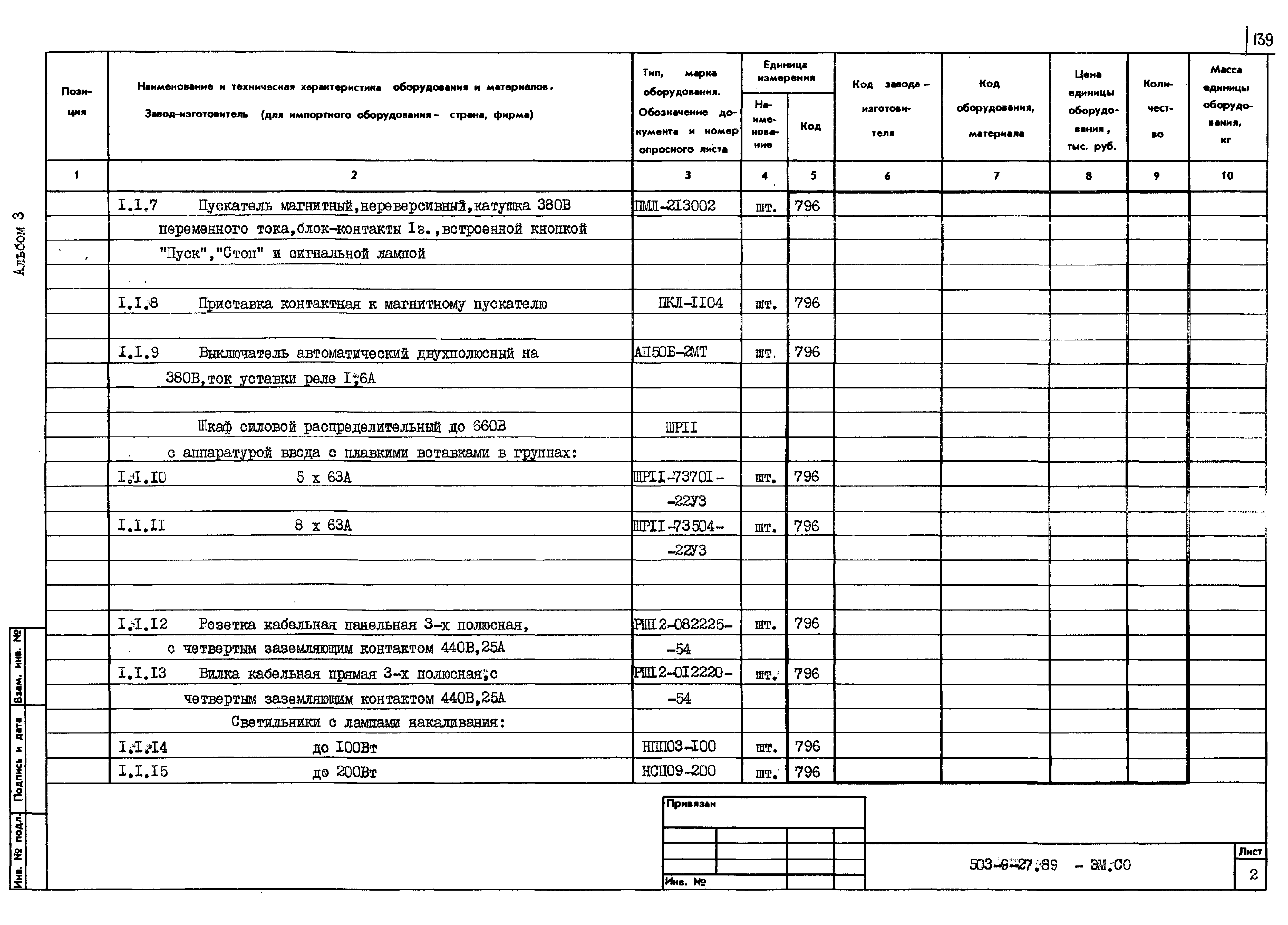 Типовой проект 503-9-27.89