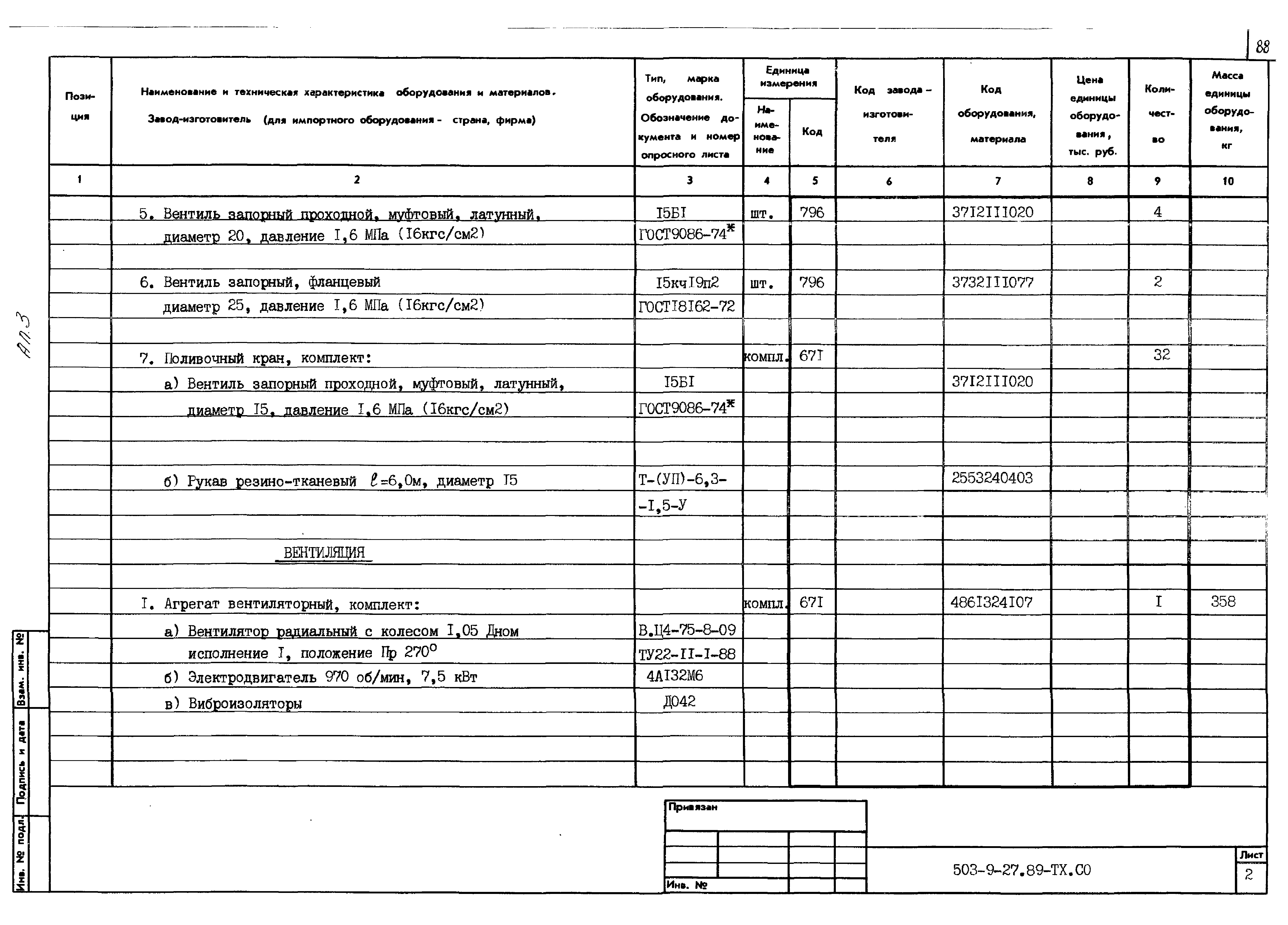 Типовой проект 503-9-27.89