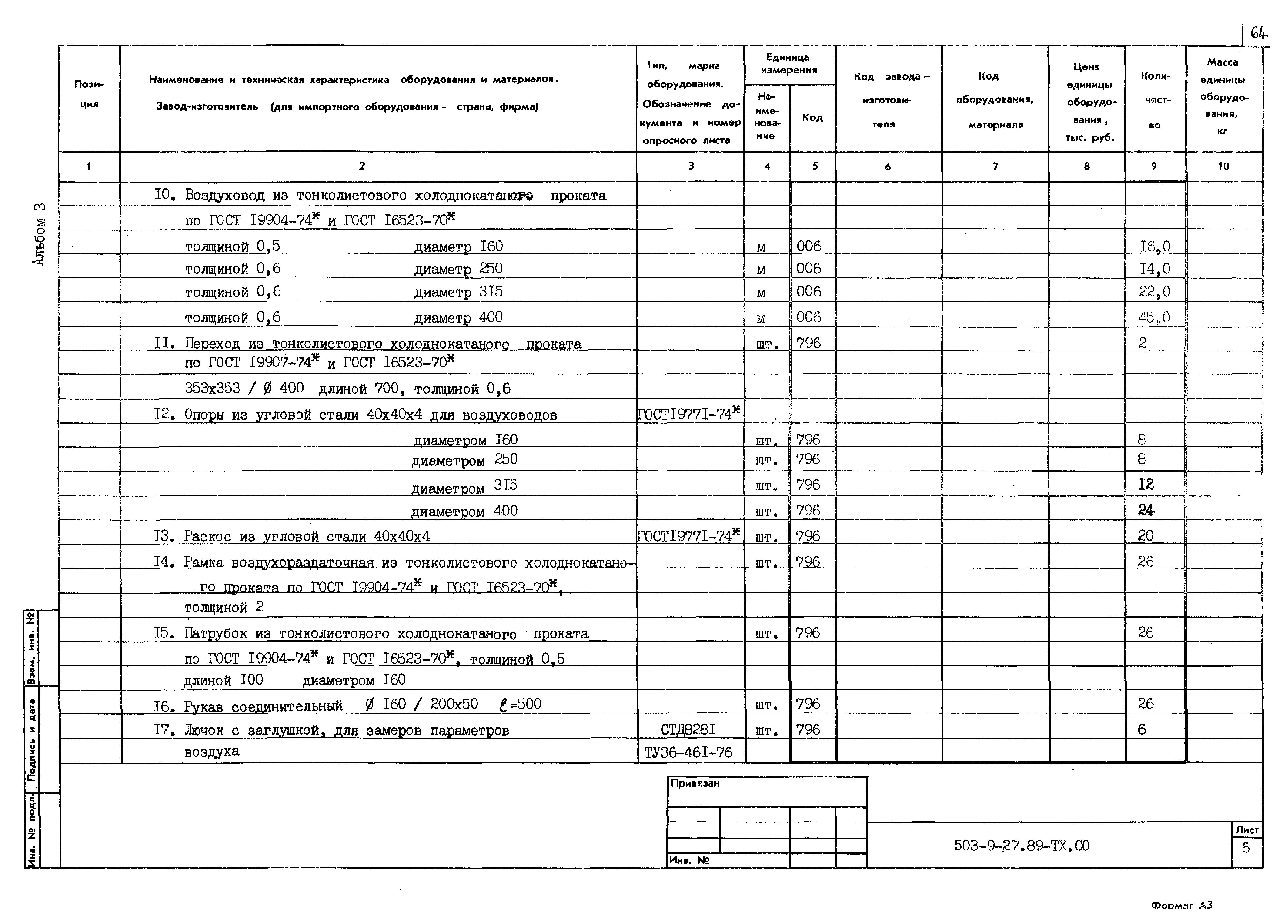 Типовой проект 503-9-27.89